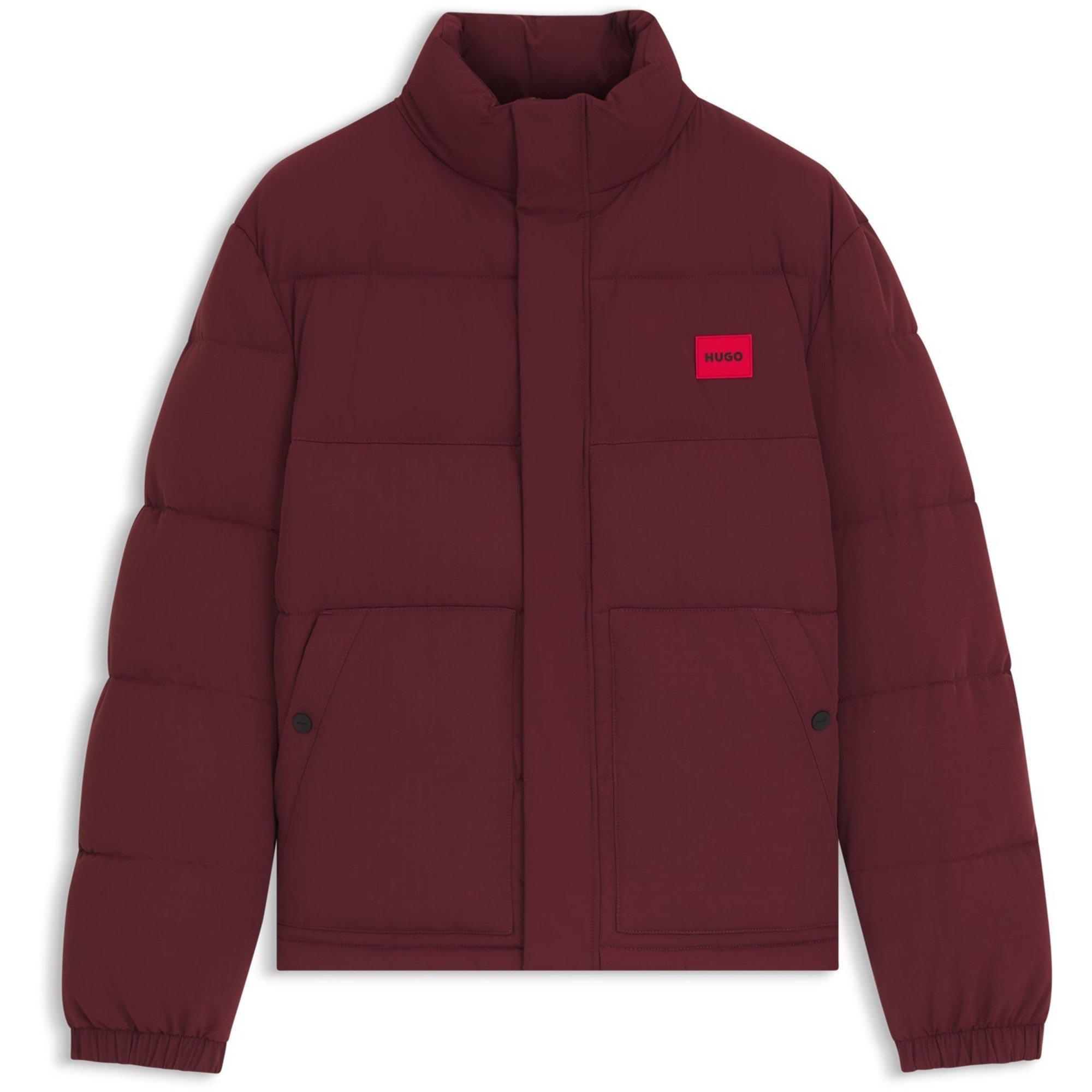 Hugo Men's Red Short Puffer Jacket - Dark Red - XL