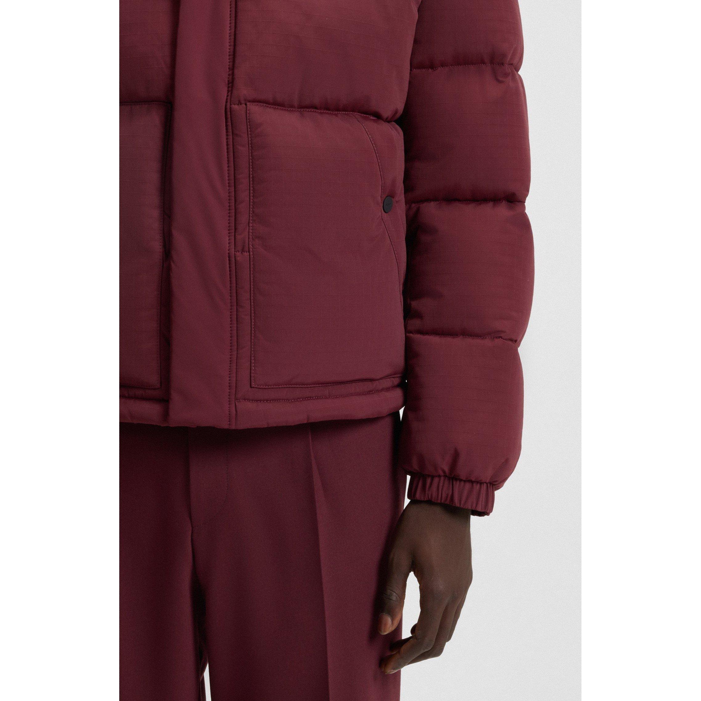 Dark Red - Hugo - Men's  Red Short Puffer Jacket - 4