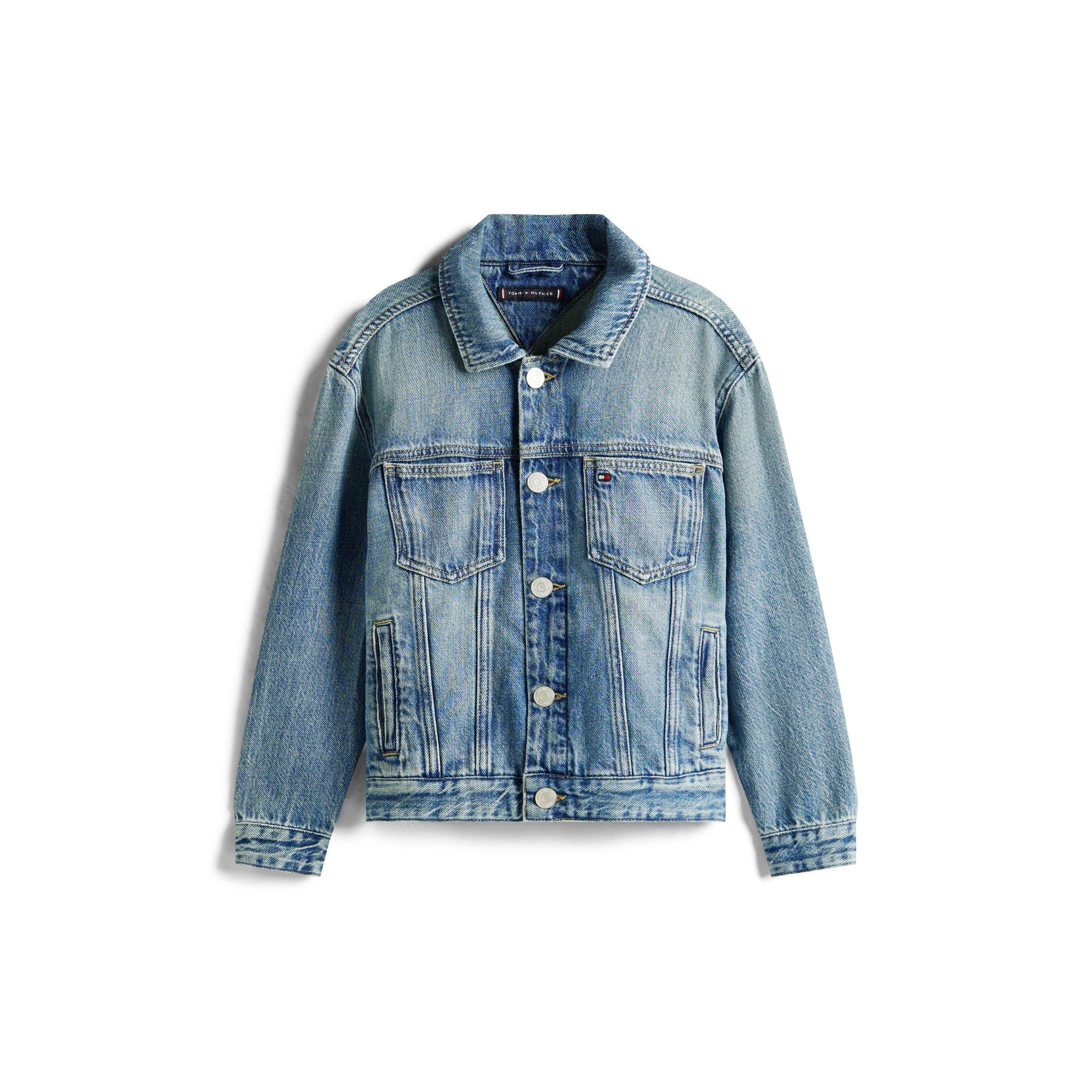 Tommy Hilfiger Kids' Flag Denim Jacket - Vintage 1AP - Size 14Y