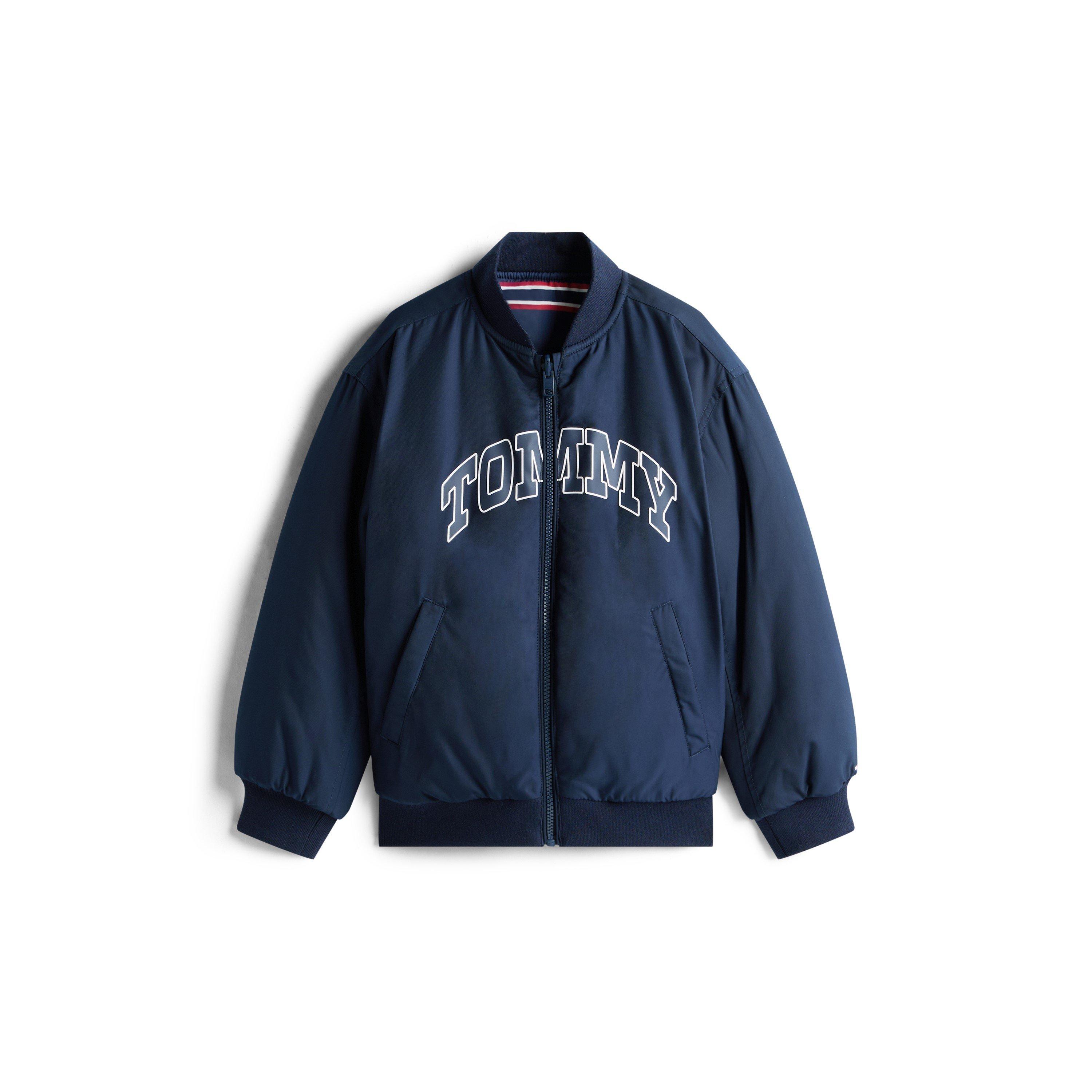 Tommy Hilfiger Kids' Varsity Zip Bomber Jacket - Night Navy C1G - Size 16Y