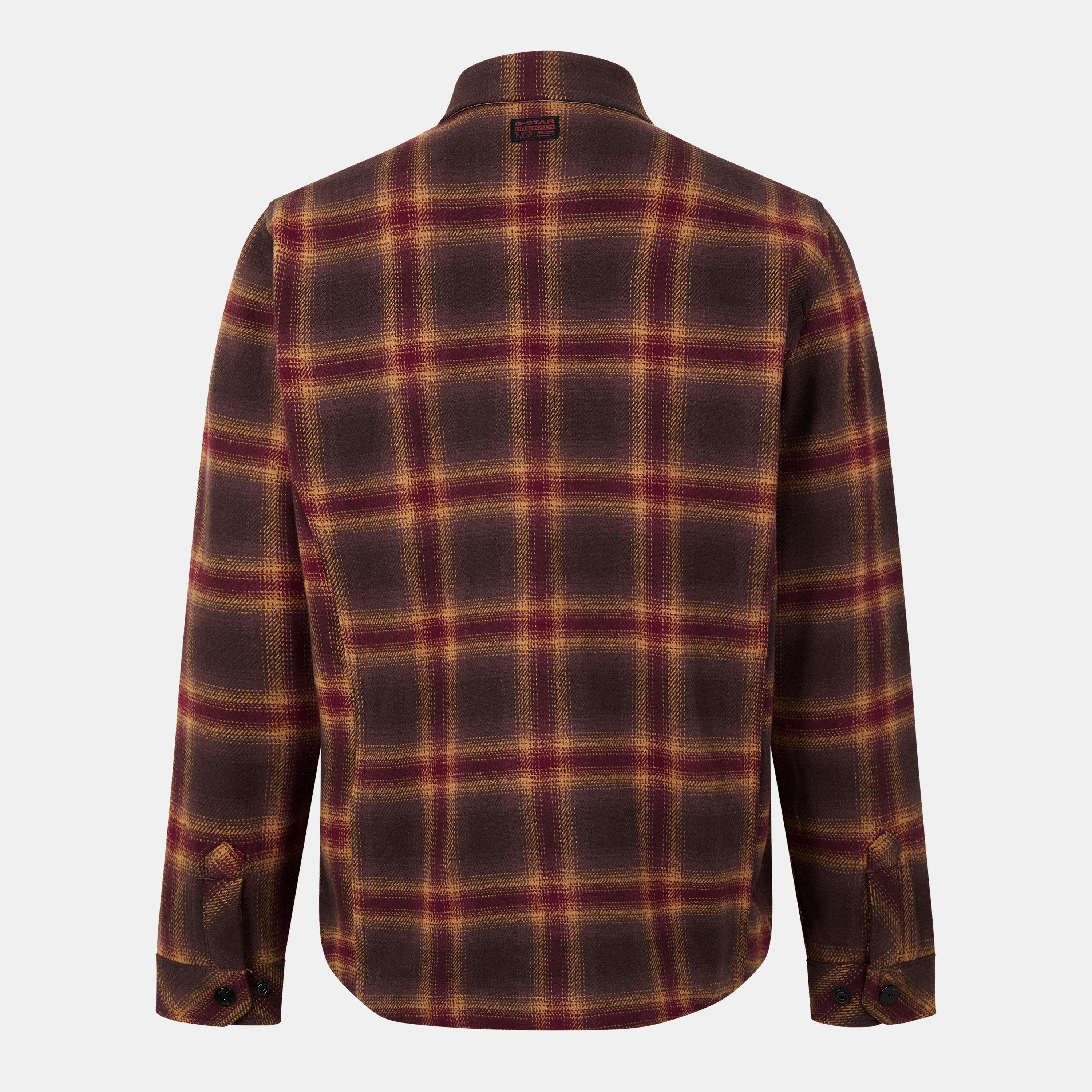 Choc Blur - G Star - Men's Check Zip Long Sleeve Overshirt - 2