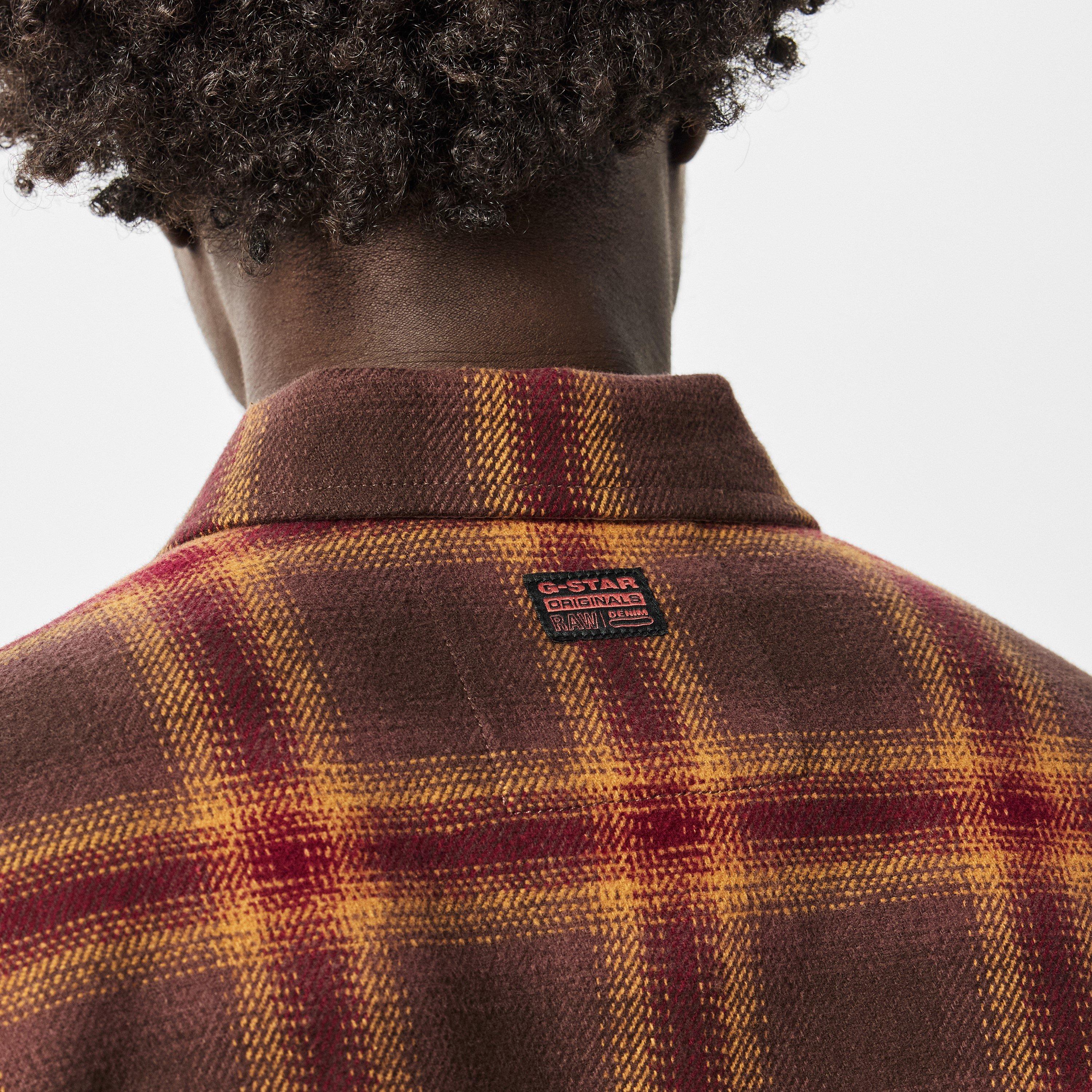 Choc Blur - G Star - Men's Check Zip Long Sleeve Overshirt - 5