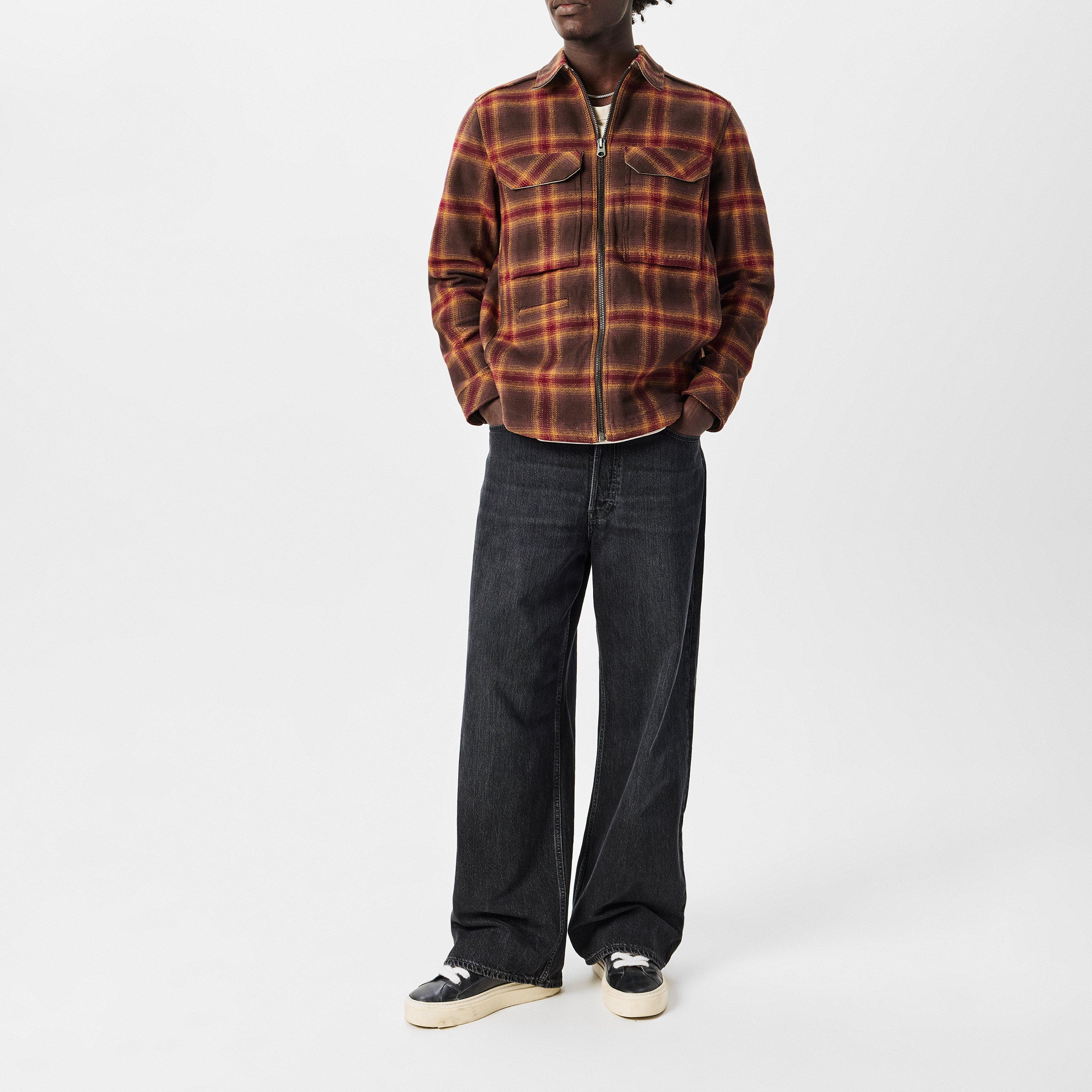 Choc Blur - G Star - Men's Check Zip Long Sleeve Overshirt - 6