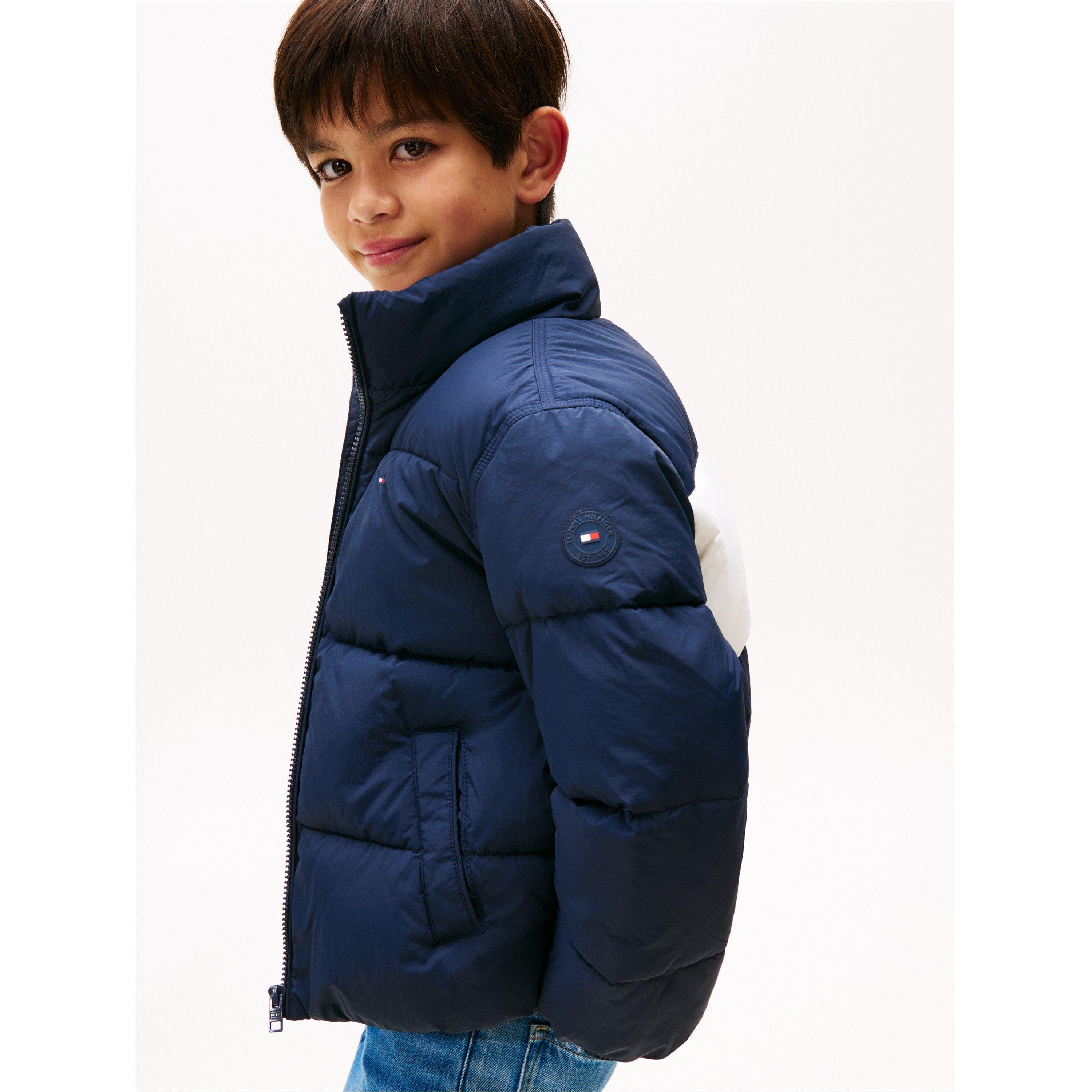 Azul Noche C1G - Tommy Hilfiger - Unisex Kids' Flag Short Puffer Jacket - 5