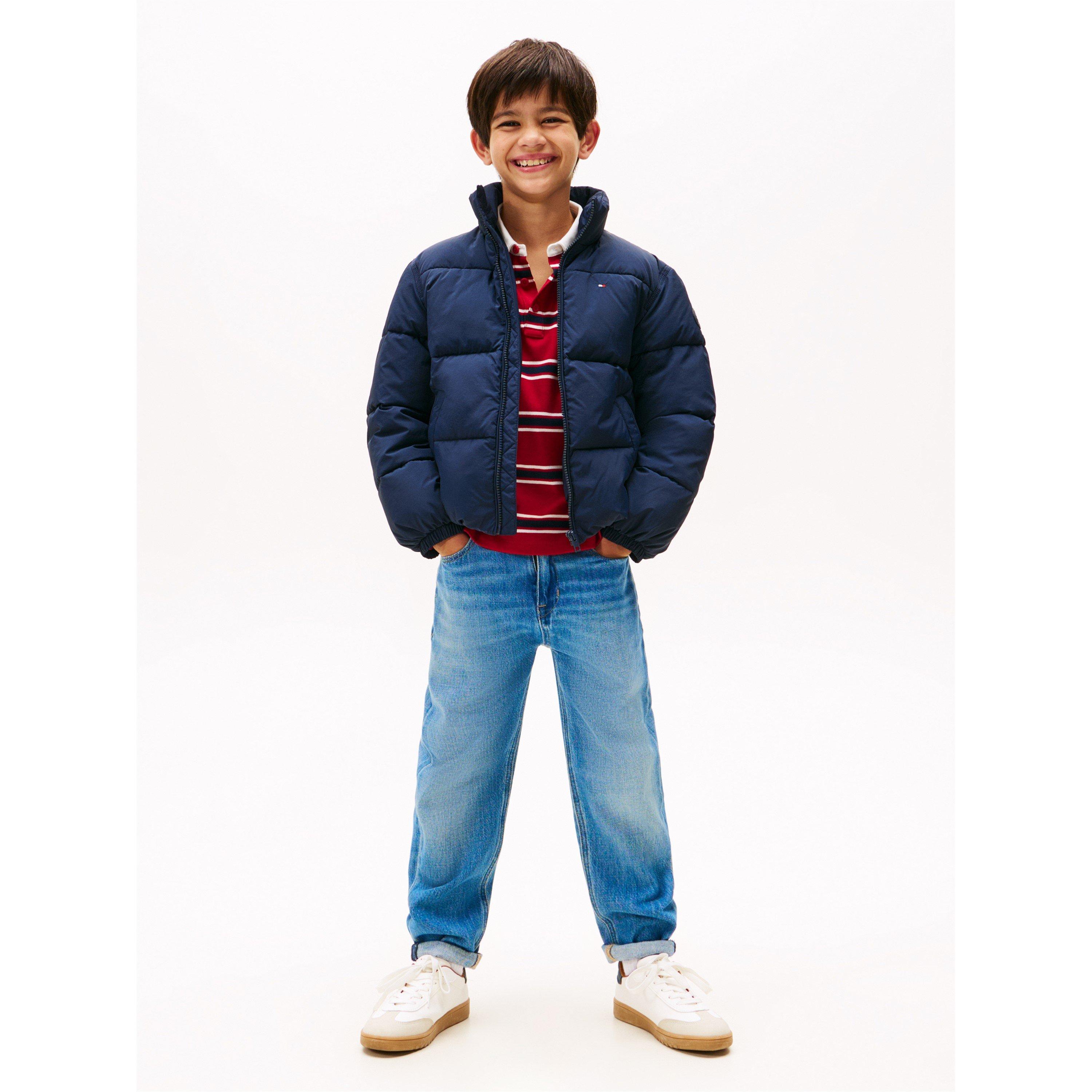 Azul Noche C1G - Tommy Hilfiger - Unisex Kids' Flag Short Puffer Jacket - 7