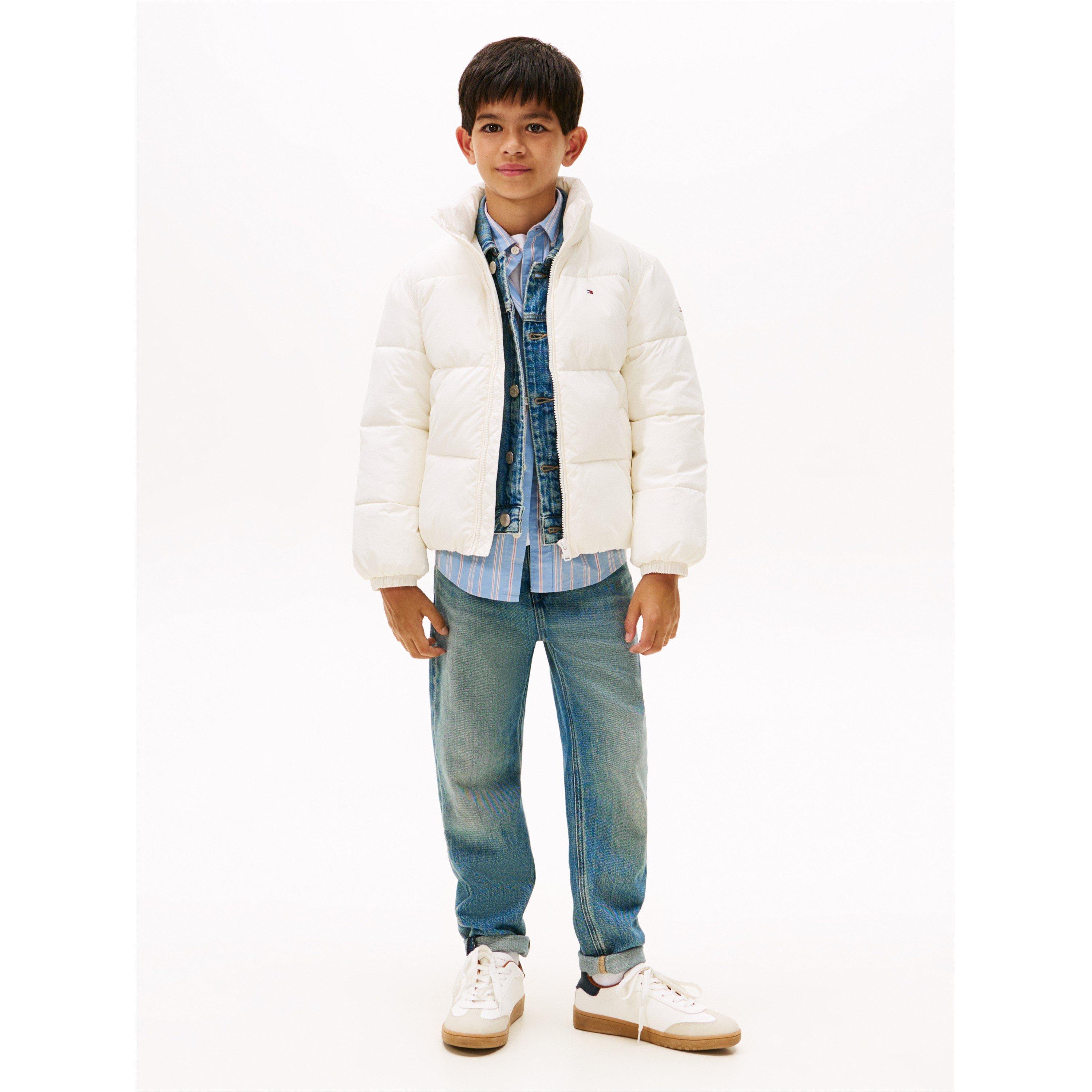 Ivory YA8 - Tommy Hilfiger - Unisex Kids' Flag Shorts Puffer Jacket - 5