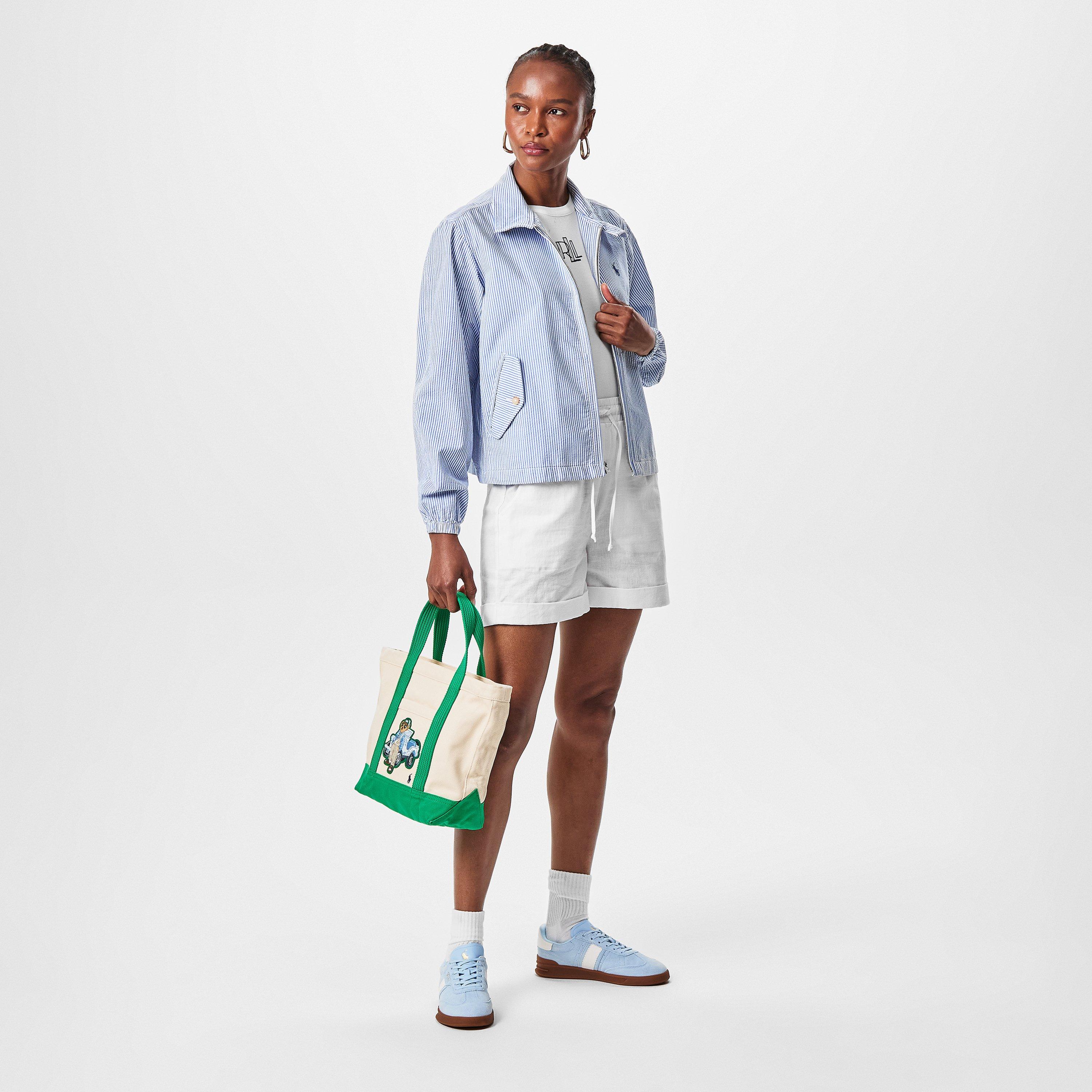 BLUE WHITE - Polo Ralph Lauren - Women's Seersucker Cotton Long Sleeve Windbreaker - 6