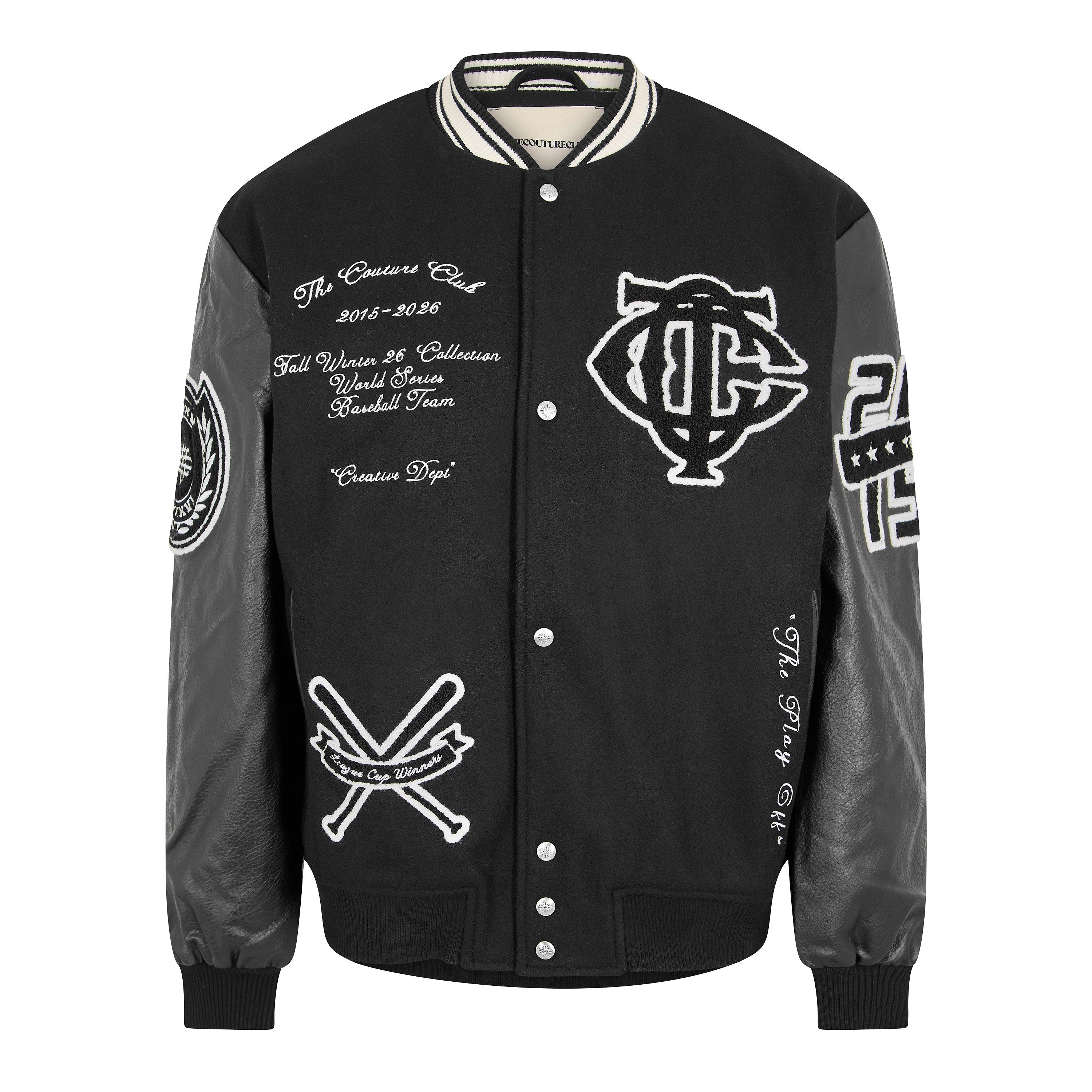 The Couture Club Men's Varsity Jacket - Black - Medium
