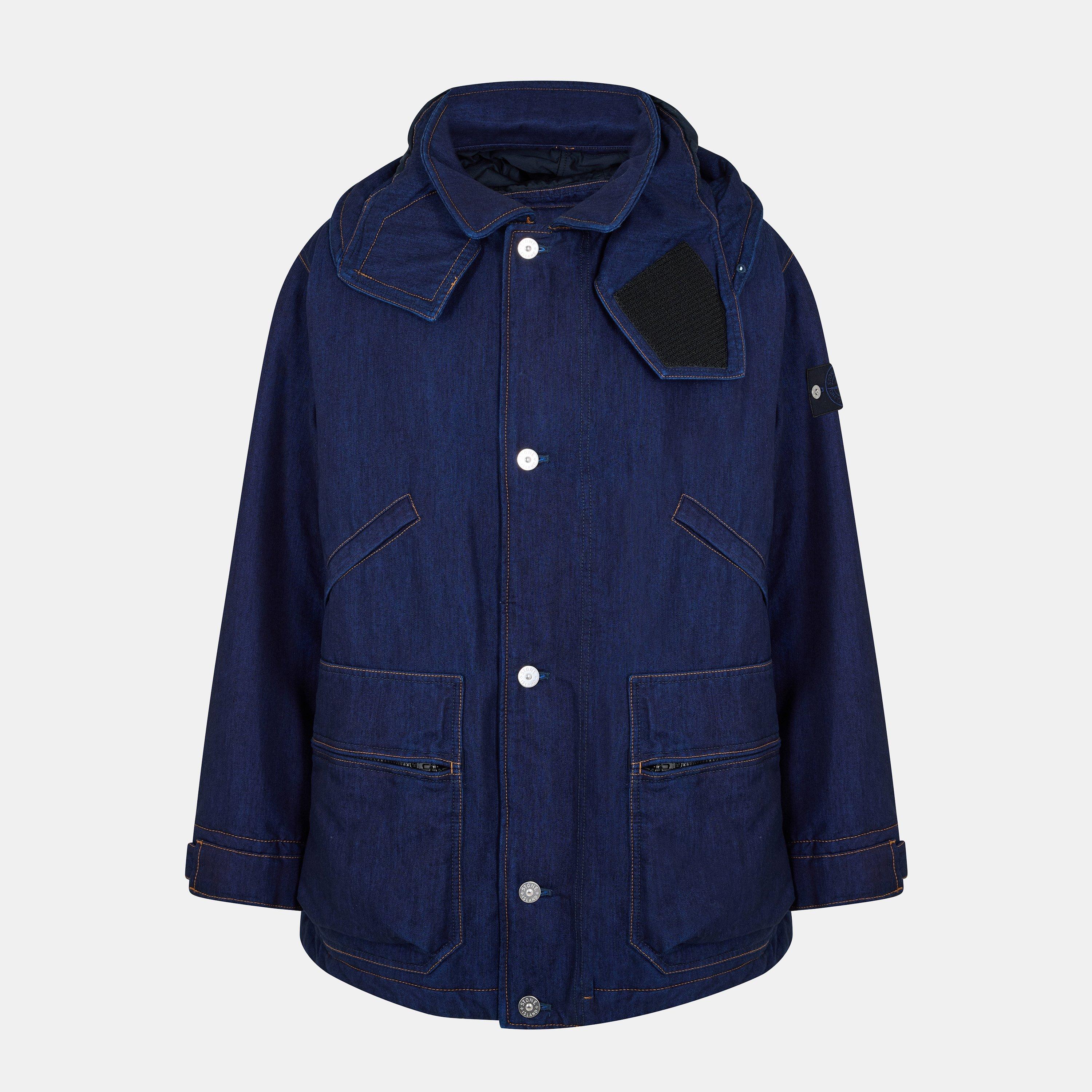 Indigo VJ201 - Stone Island - Mens Denim Research Short Parka - 1