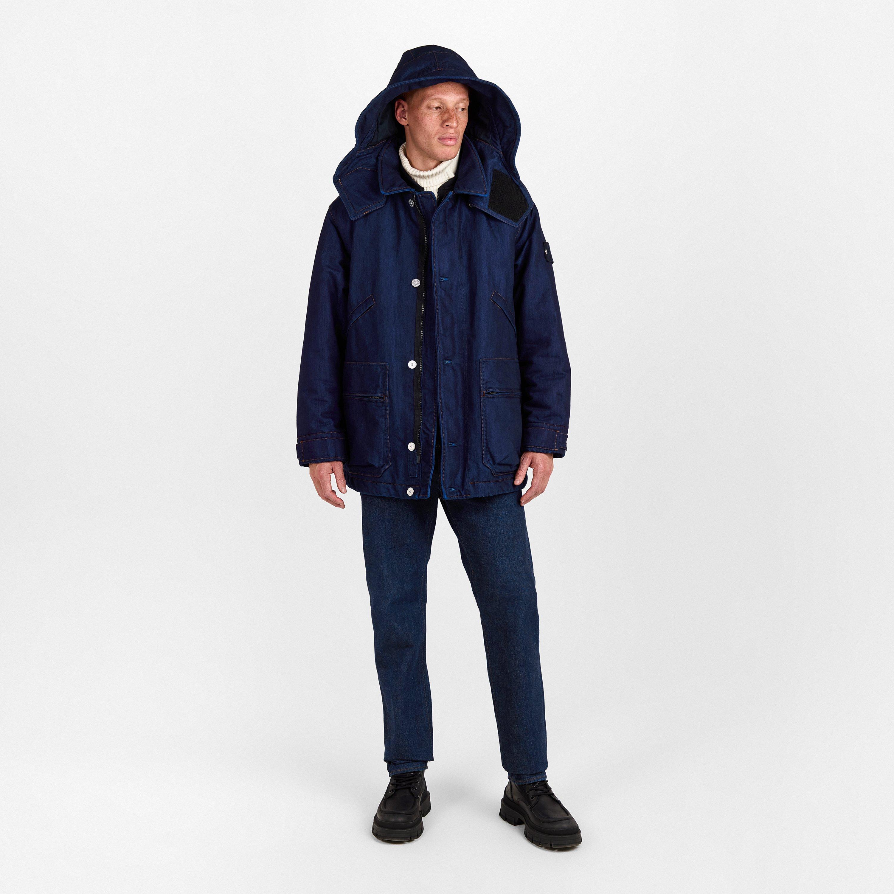 Indigo VJ201 - Stone Island - Mens Denim Research Short Parka - 6