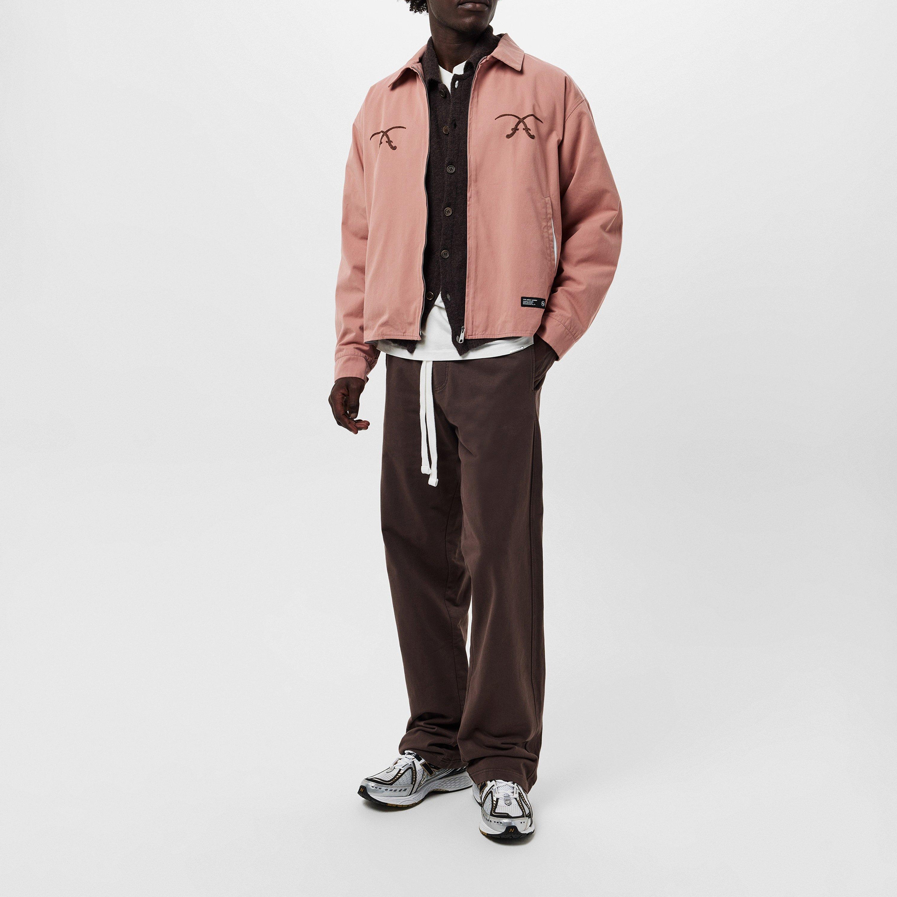 Pink - Neighborhood - Men's Neighbourhood Zip Front Ribbed Harrington Jacket - 6