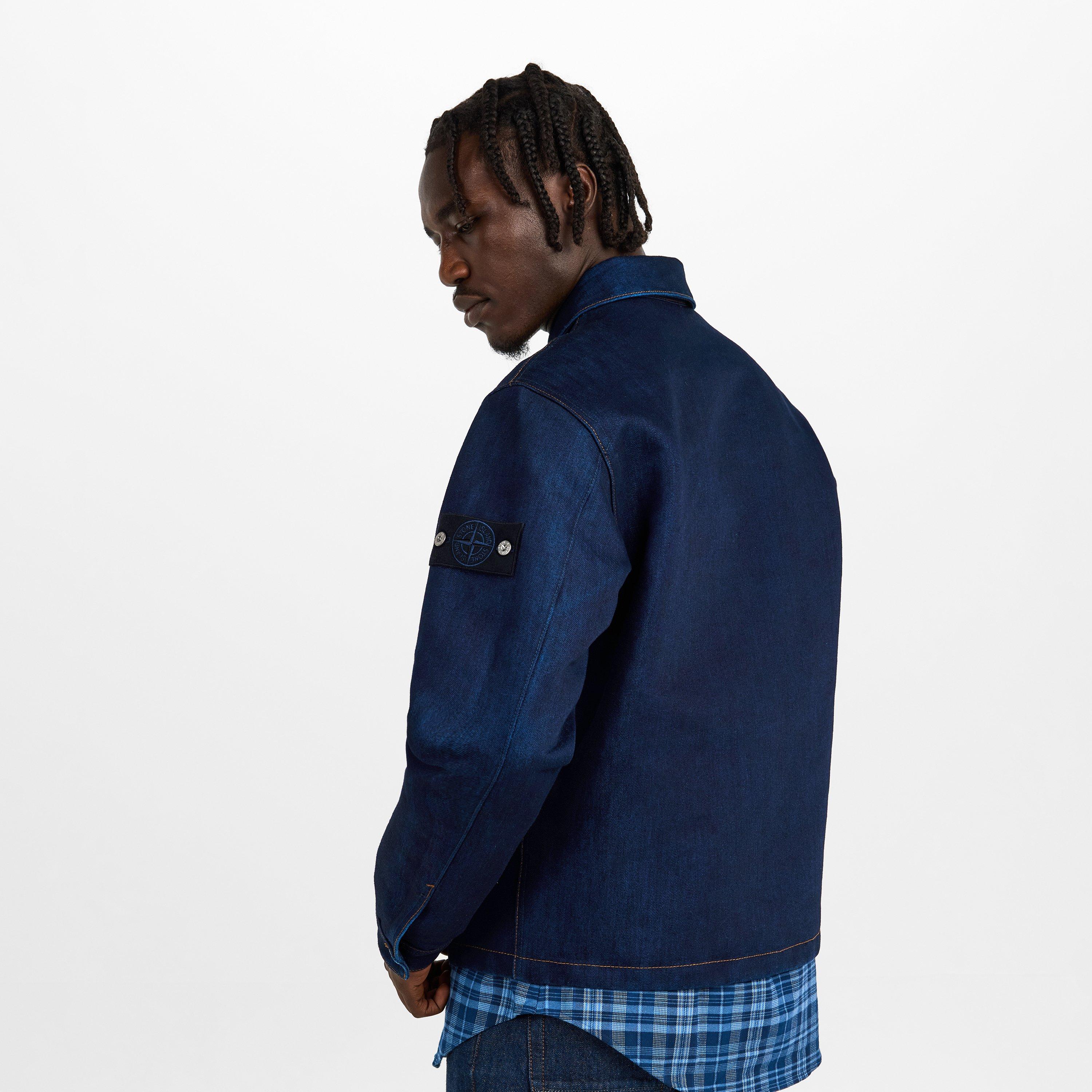 Indigo VJ201 - Stone Island - Mens Denim Research Coach Jacket - 4