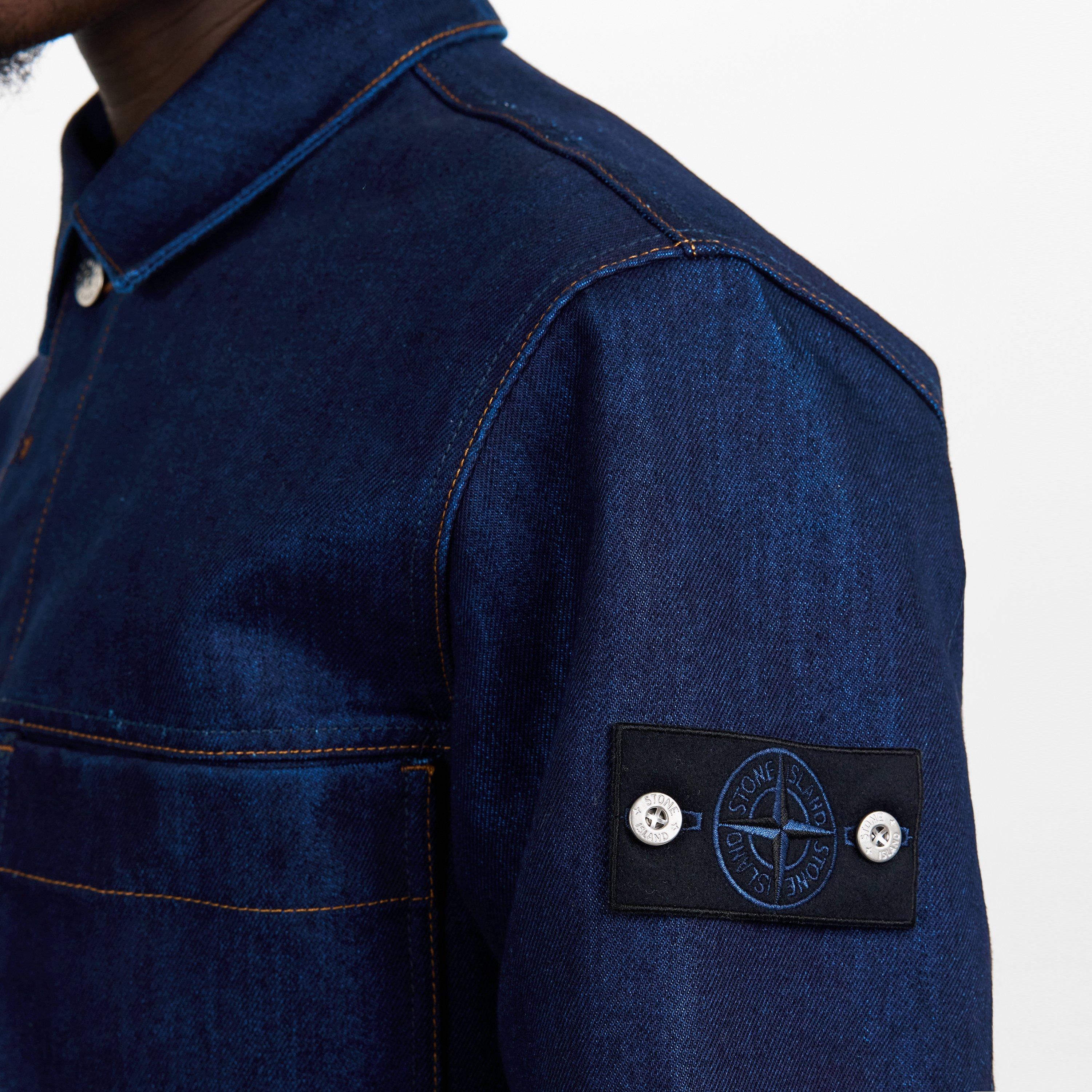 Indigo VJ201 - Stone Island - Mens Denim Research Coach Jacket - 5