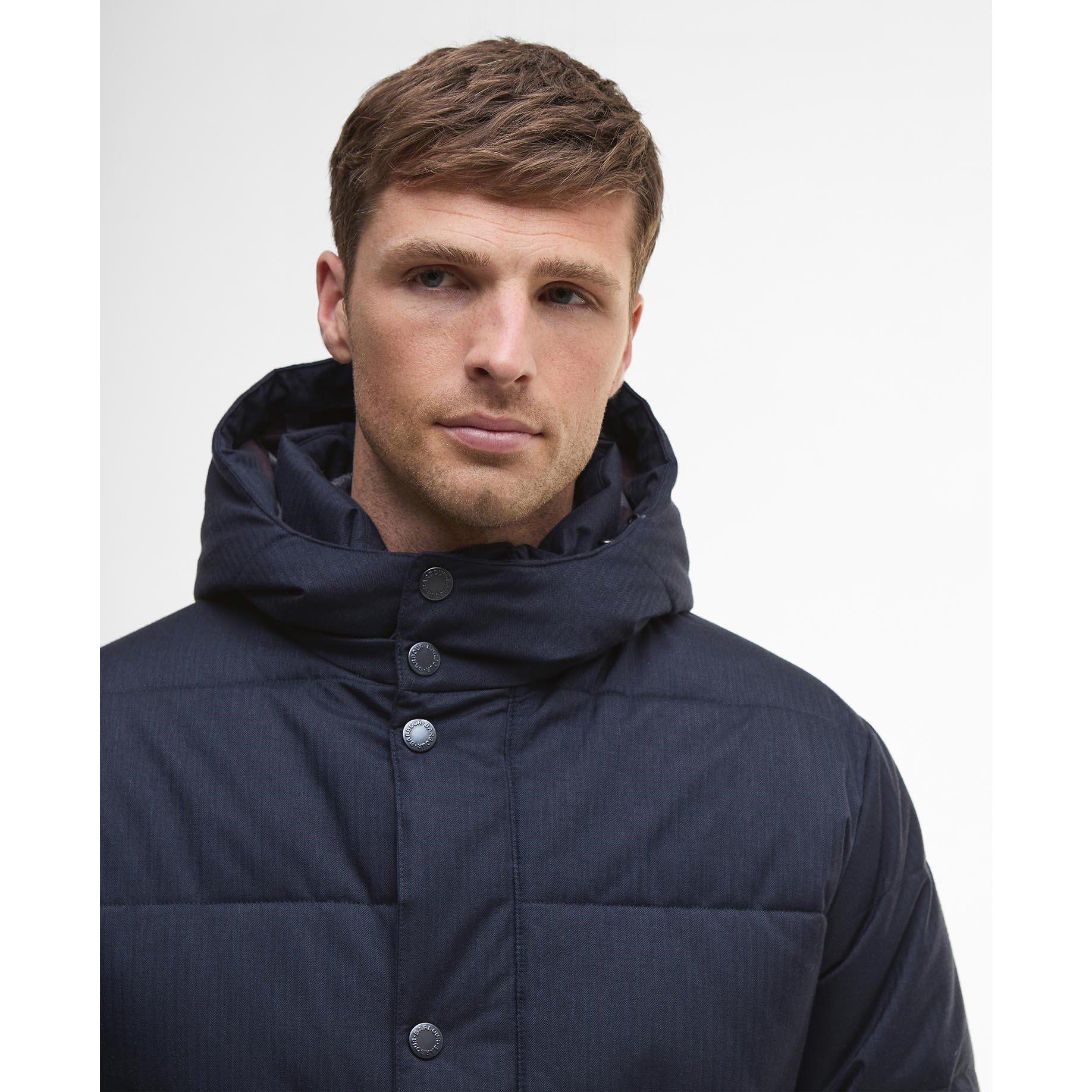 Dk Navy/Oak - Barbour - Men's Brampton Quilted Long Sleeve Medium Puffer Jacket - 3