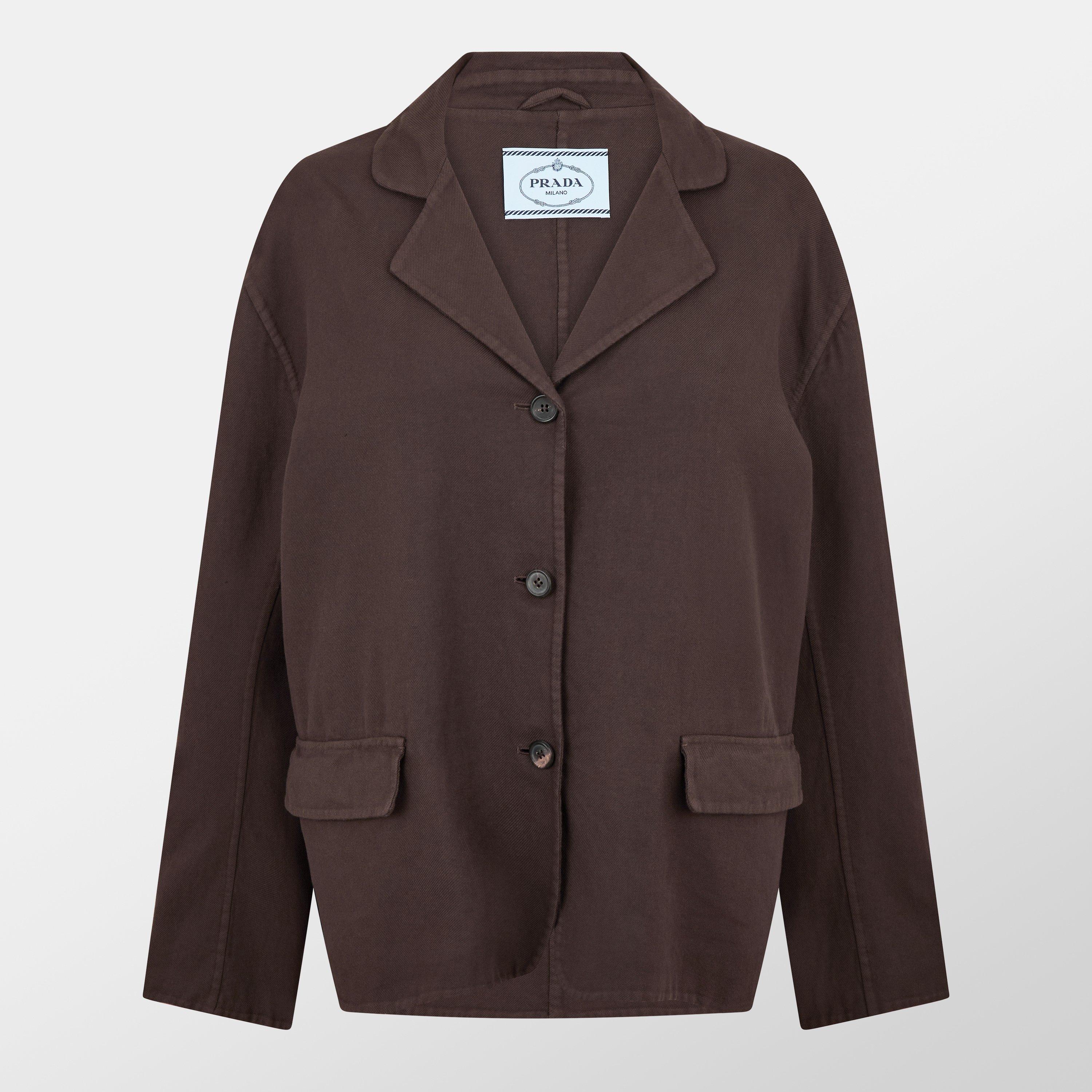 Prada Women's Cotton Long Sleeve Blazer - Ebano - Size 38 (UK 6)
