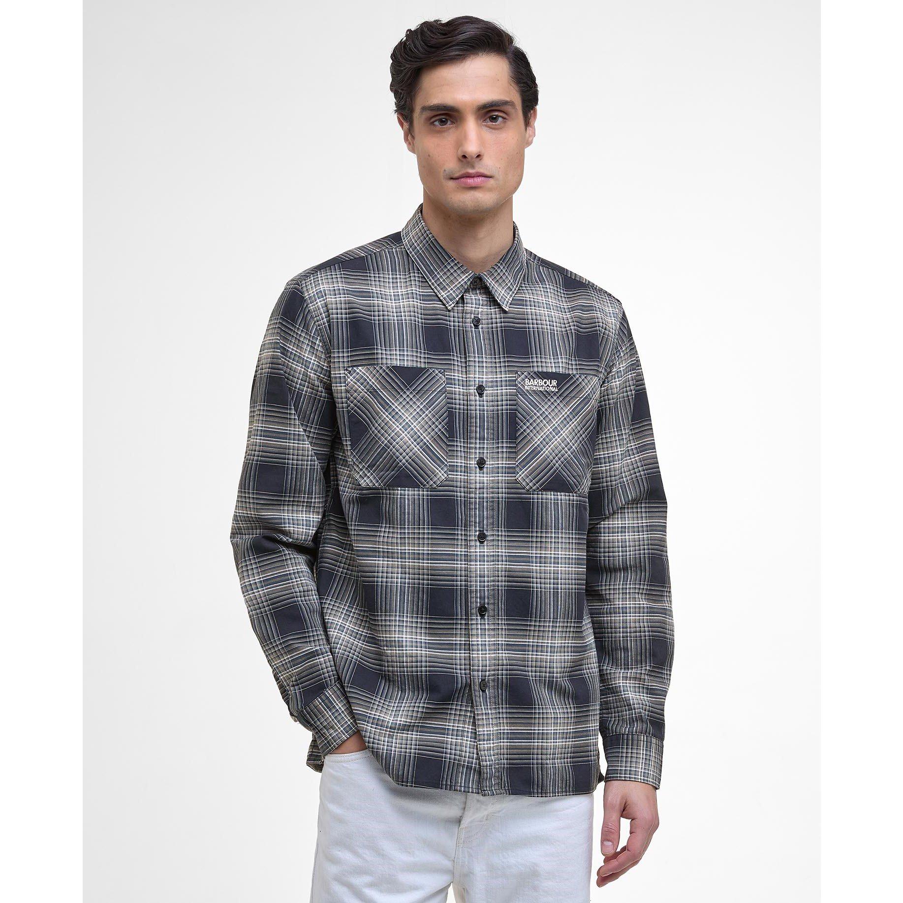 Cool Blue - Barbour International - Men's Hall Check Cotton Long Sleeve Overshirt - 2