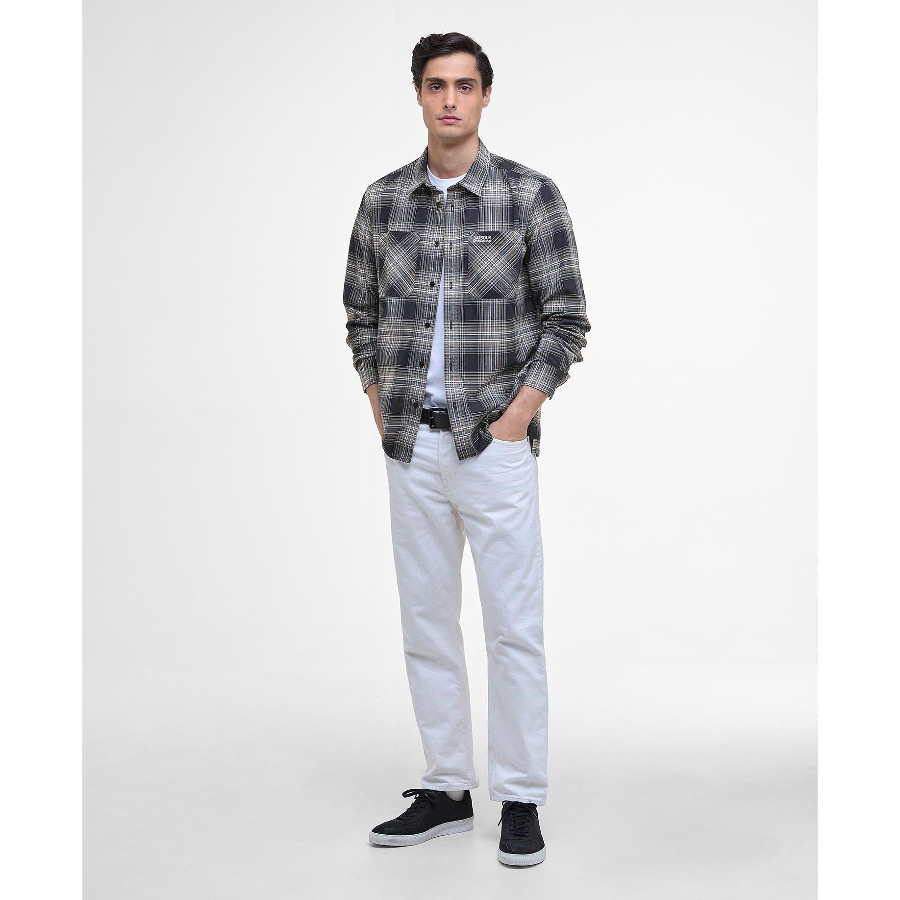 Cool Blue - Barbour International - Men's Hall Check Cotton Long Sleeve Overshirt - 6