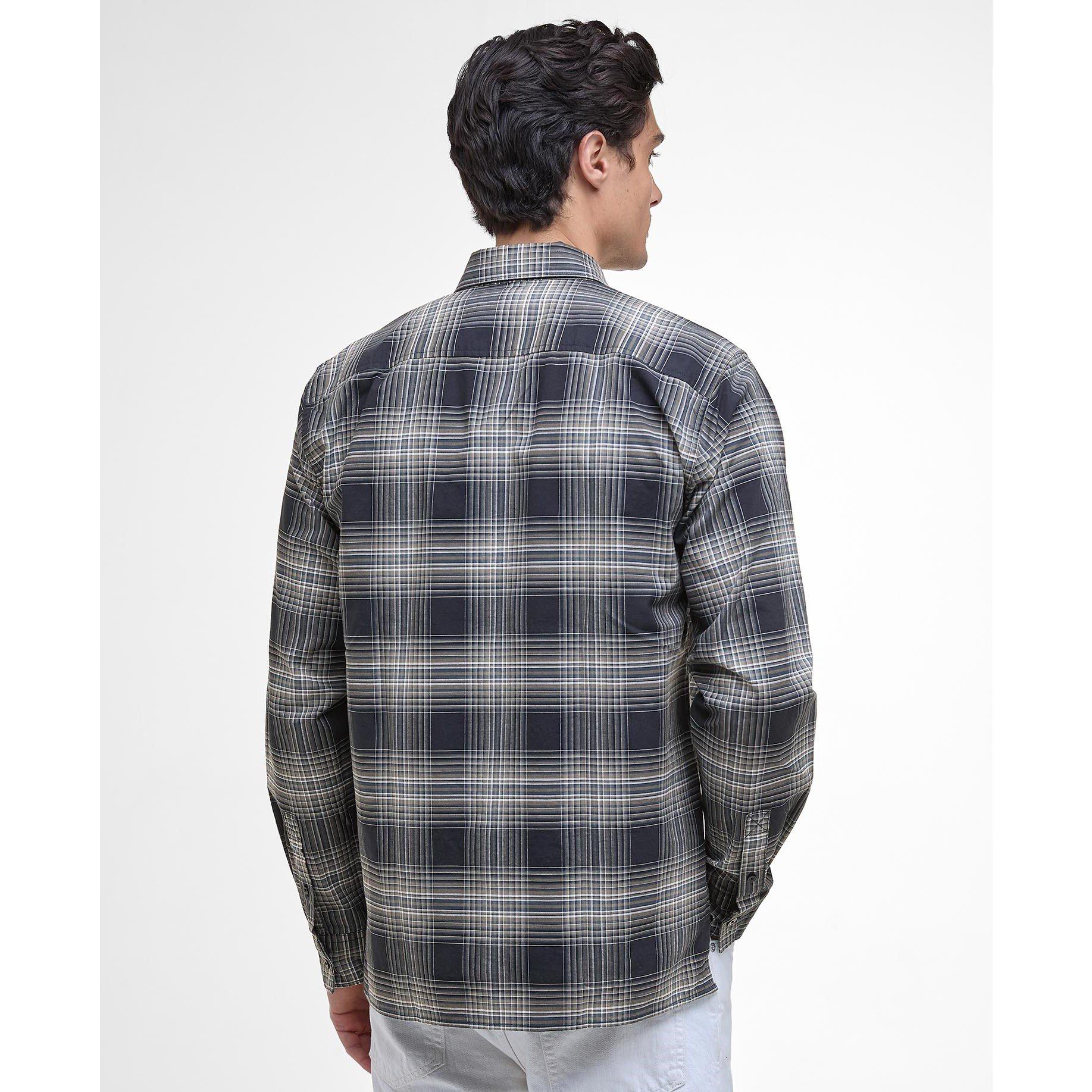 Cool Blue - Barbour International - Men's Hall Check Cotton Long Sleeve Overshirt - 3