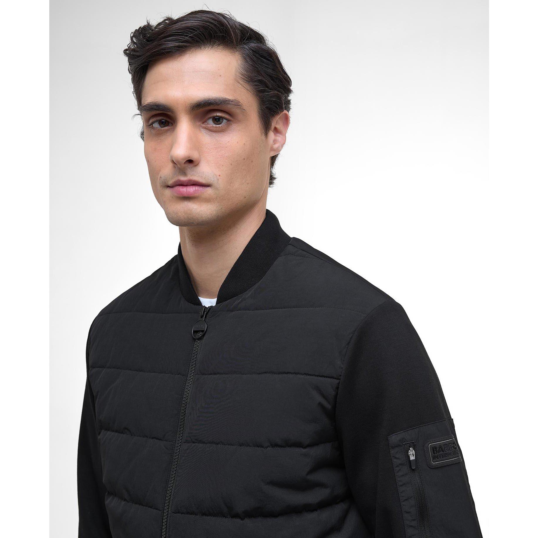 Black - Barbour International - Men's Holmes Full Zip Quilted Bomber Jacket - 4