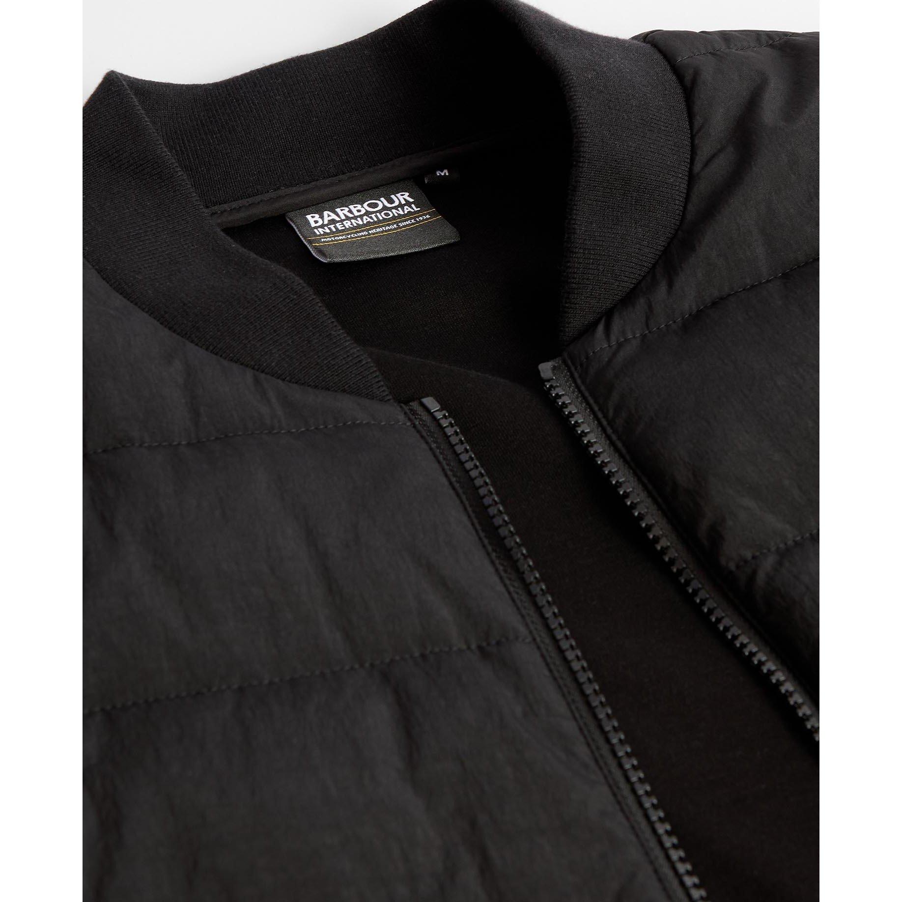 Black - Barbour International - Men's Holmes Full Zip Quilted Bomber Jacket - 7