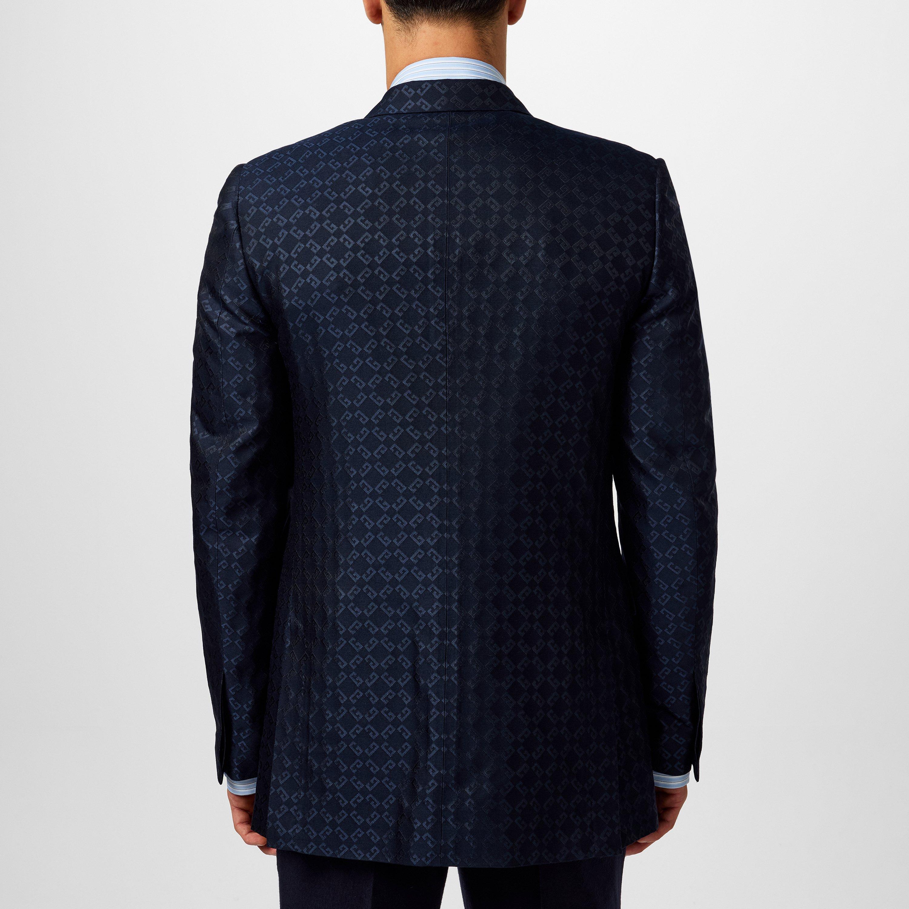 Night Blue - GIVENCHY - Men's Givenchy 2G Notch Wool Long Sleeve Blazer - 3