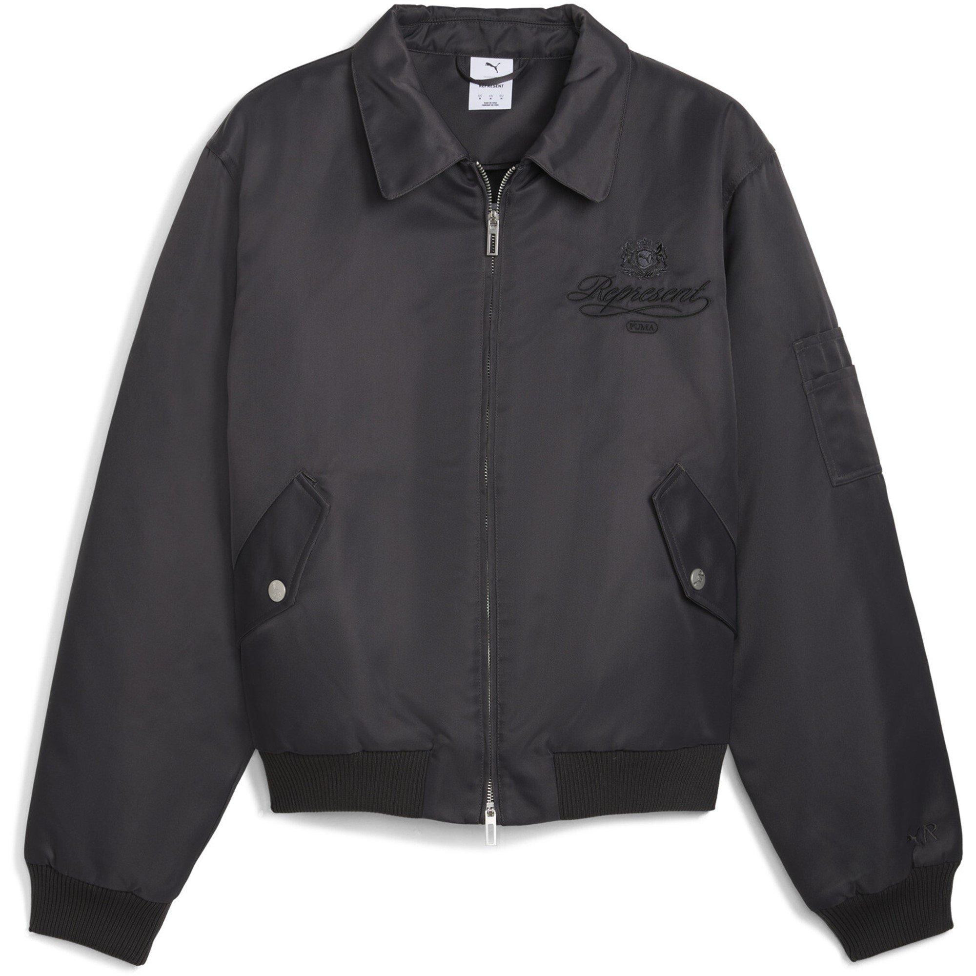 Flat Dark Grey - PUMA x Represent - Men's Long Sleeve Zip Bomber Jacket - 1