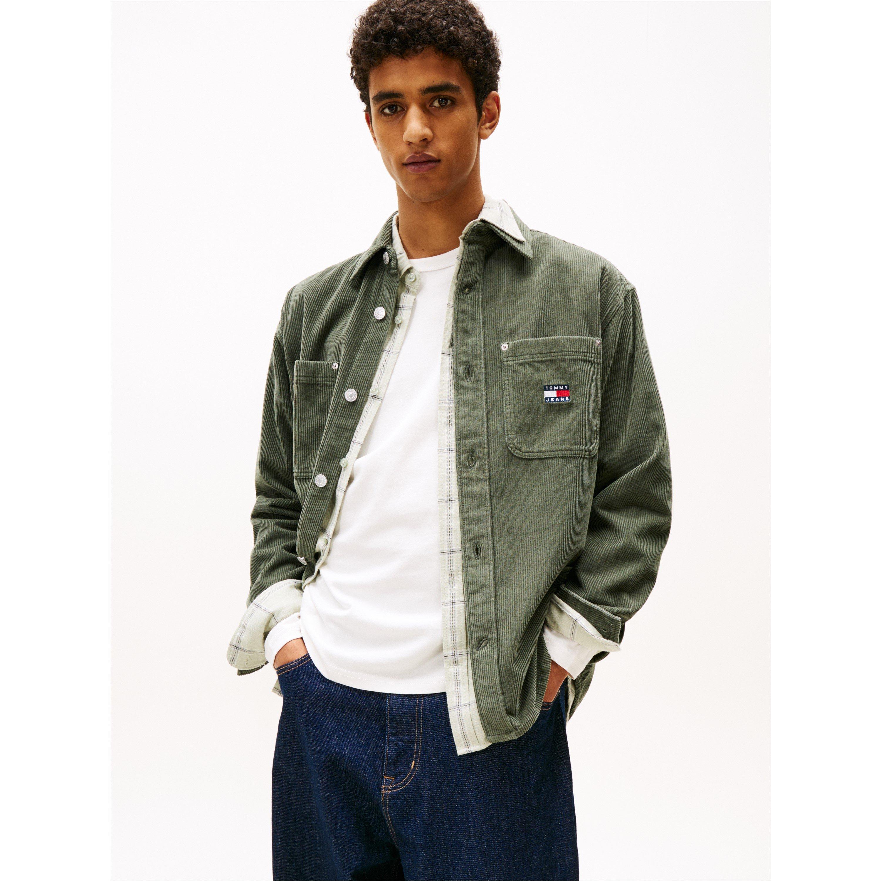 Zinngrün - Tommy Jeans - Men's Cord Relaxed Fit Overshirt - 2