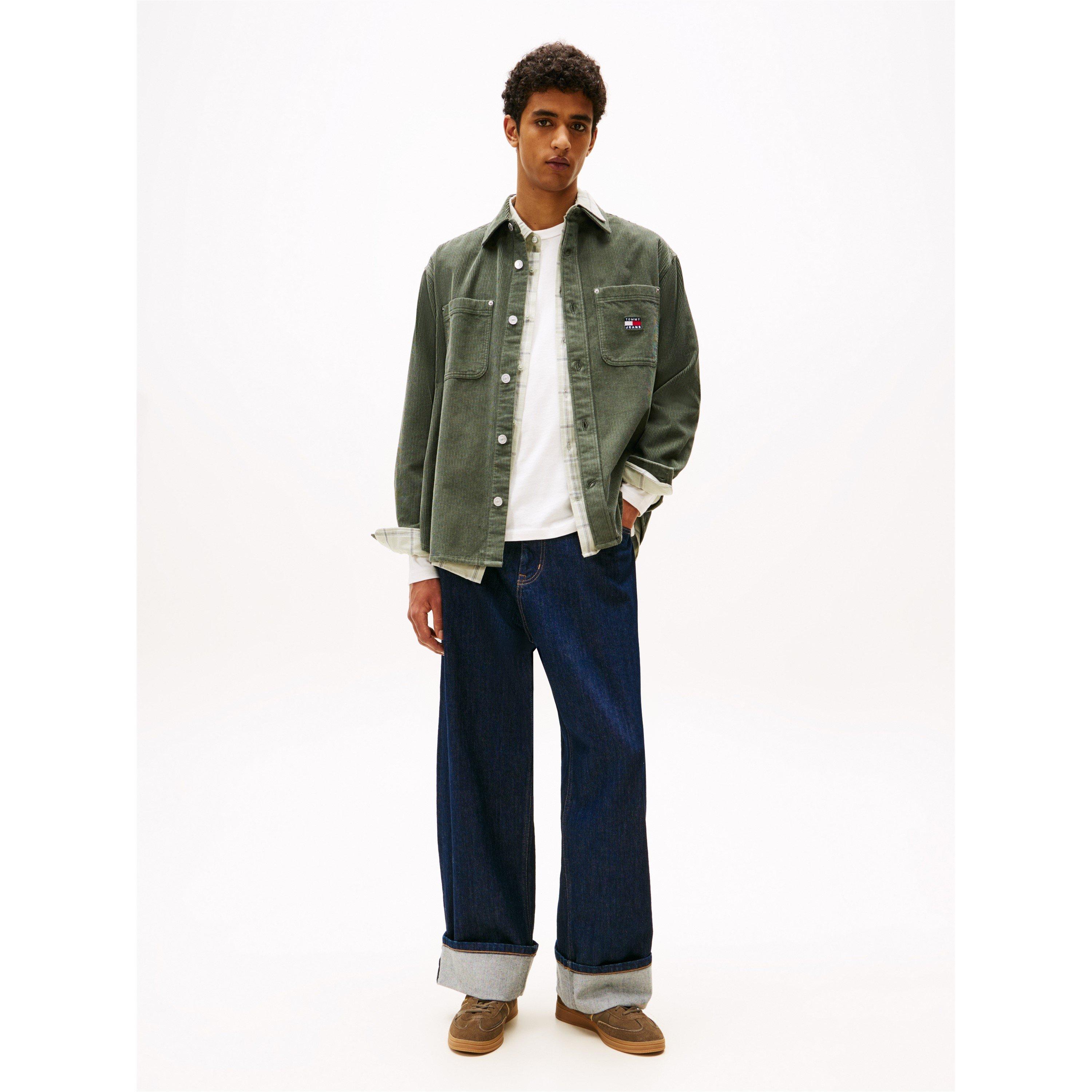 Zinngrün - Tommy Jeans - Men's Cord Relaxed Fit Overshirt - 3