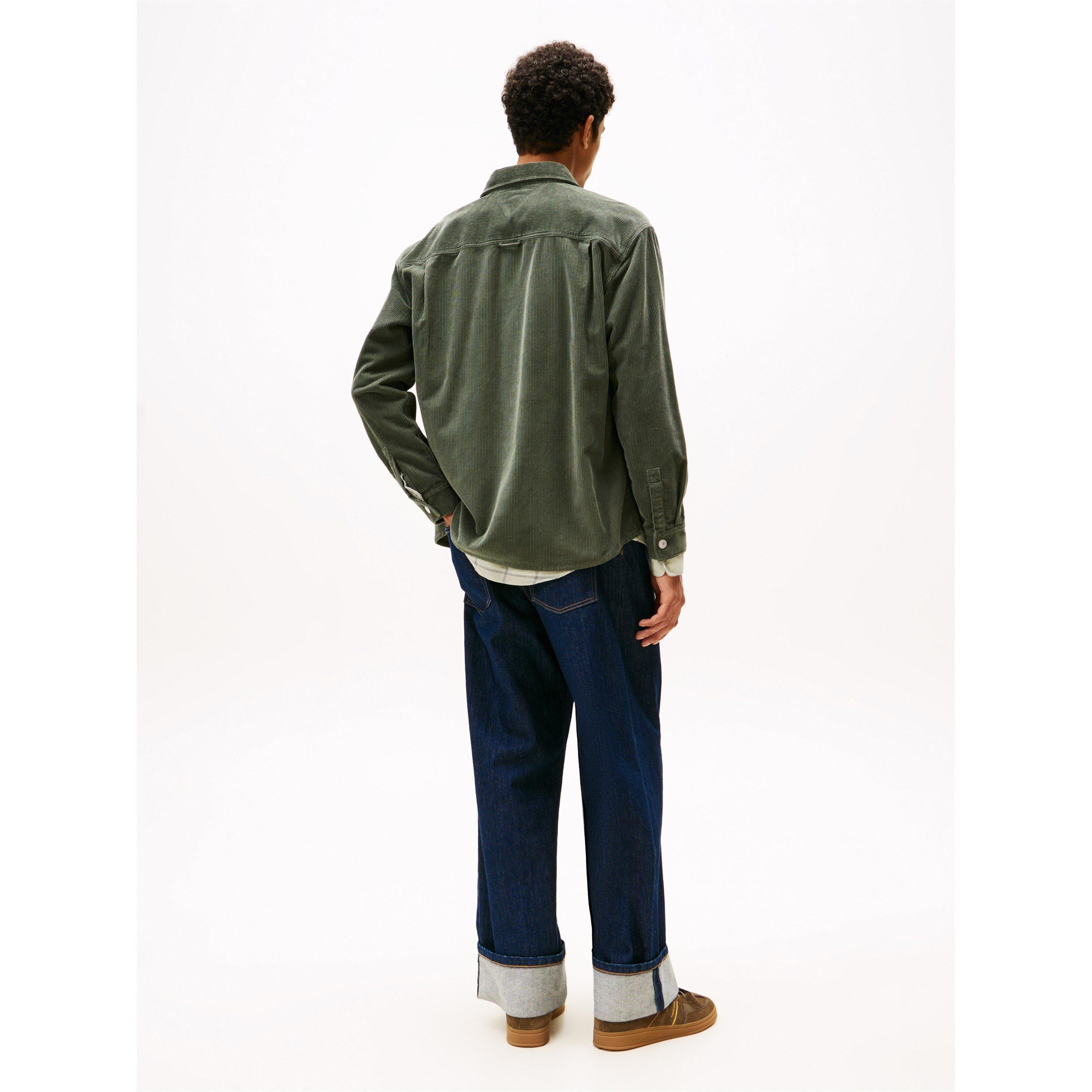 Zinngrün - Tommy Jeans - Men's Cord Relaxed Fit Overshirt - 4