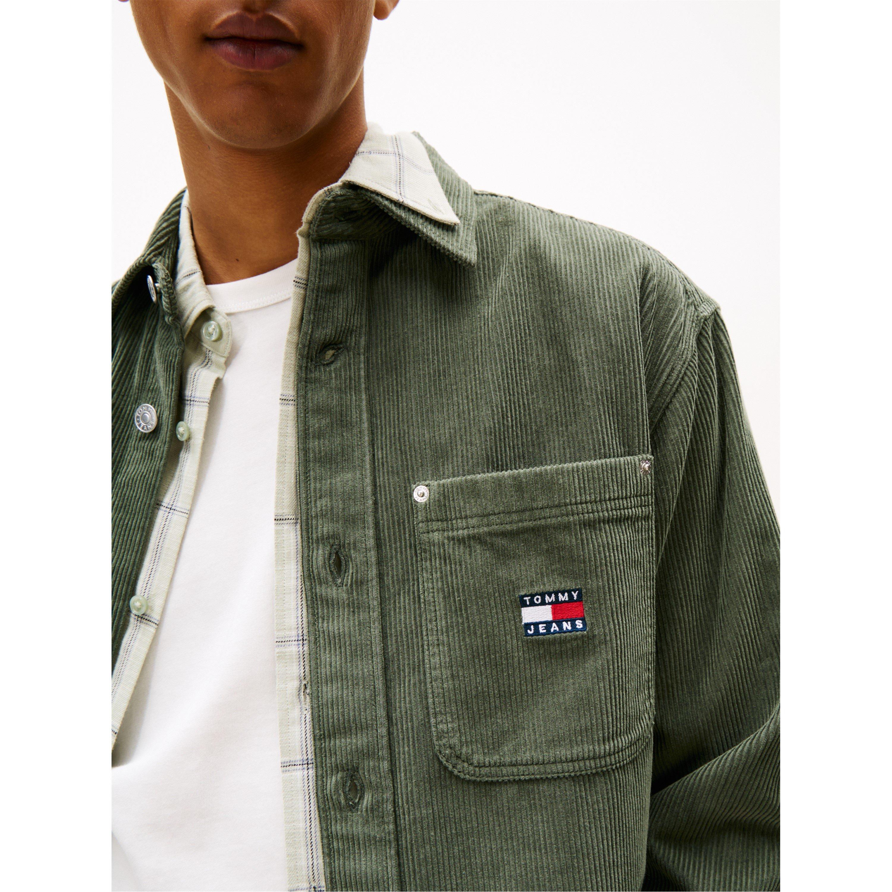 Zinngrün - Tommy Jeans - Men's Cord Relaxed Fit Overshirt - 5