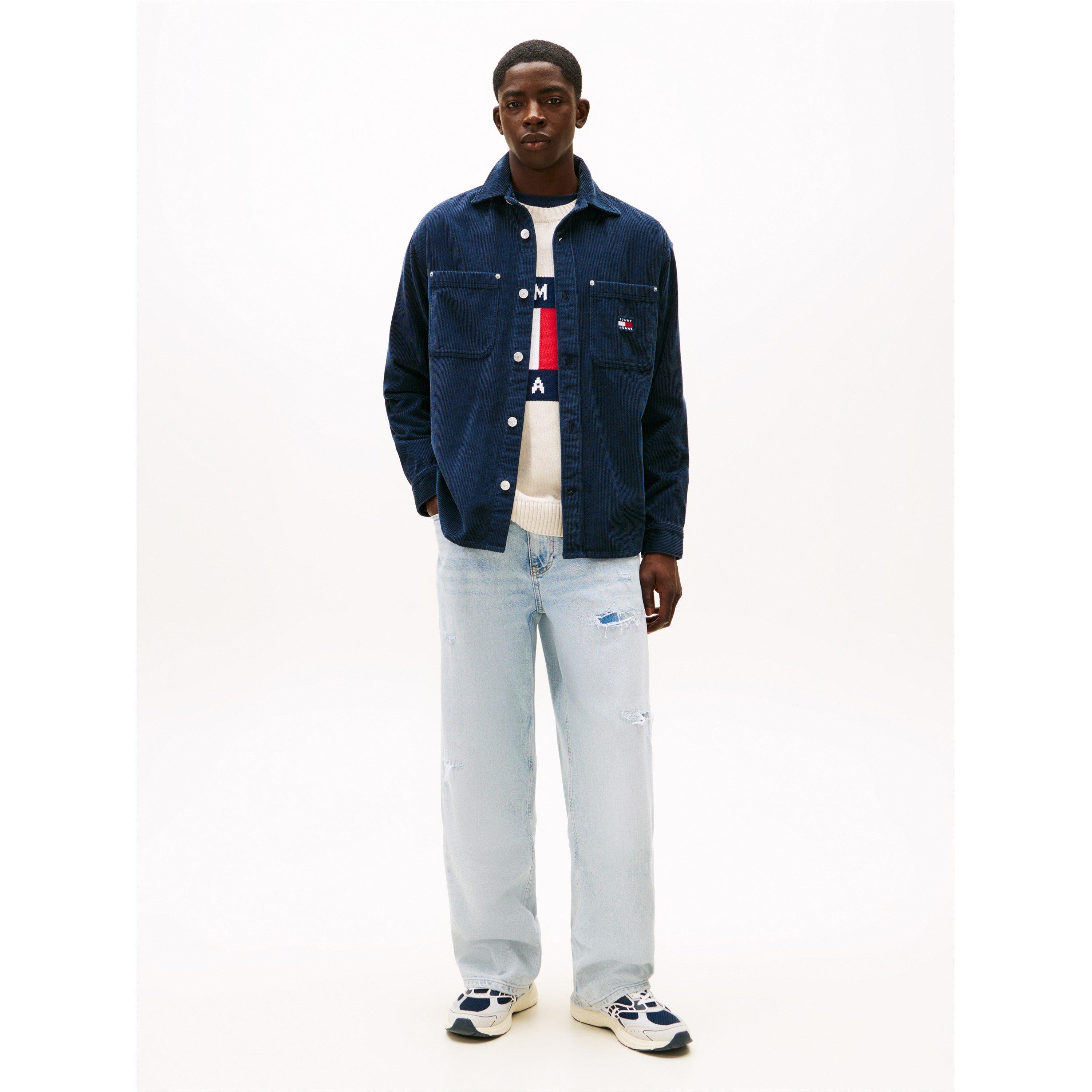 Navy - Tommy Jeans - Men's Cord Relaxed Fit Overshirt - 3