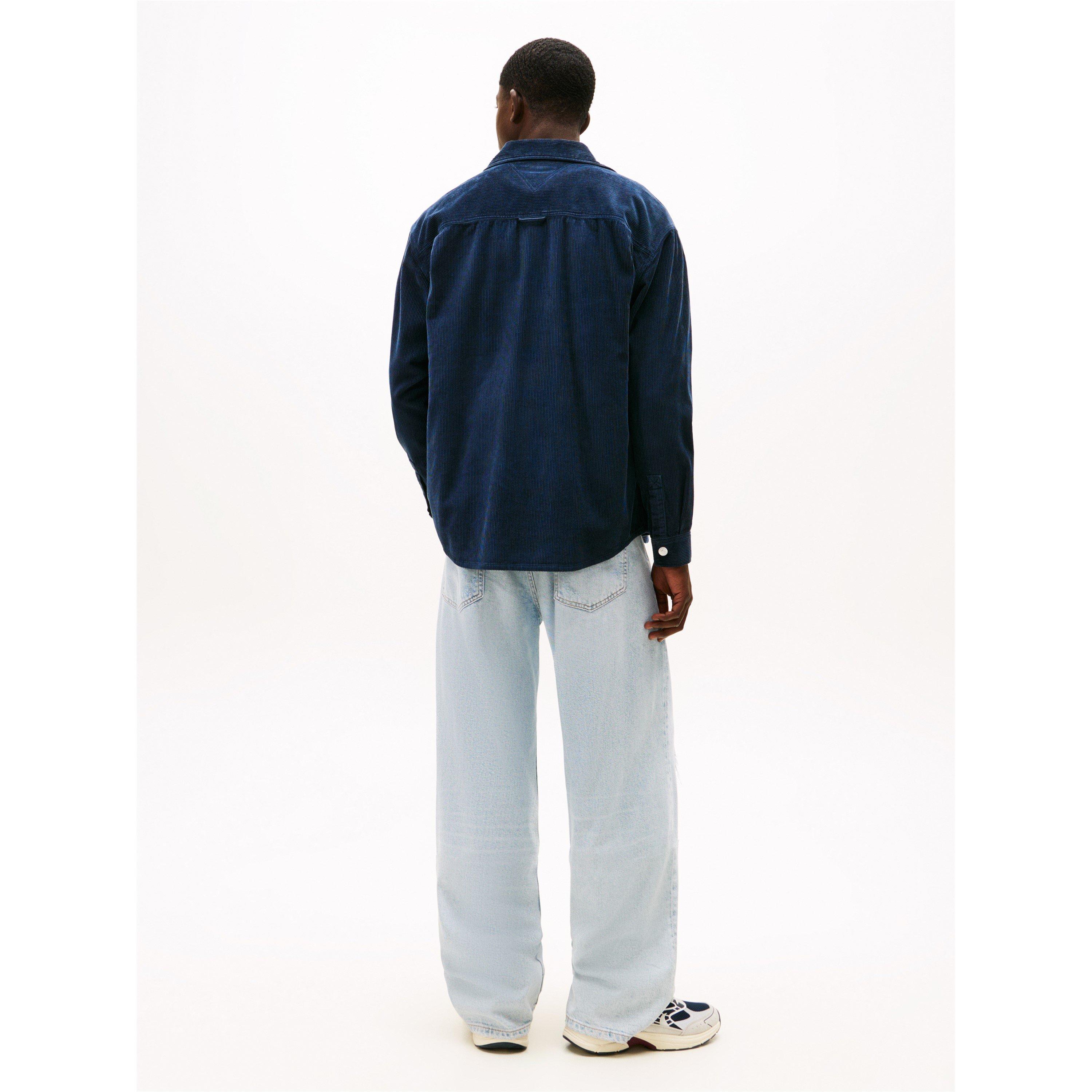 Navy - Tommy Jeans - Men's Cord Relaxed Fit Overshirt - 4