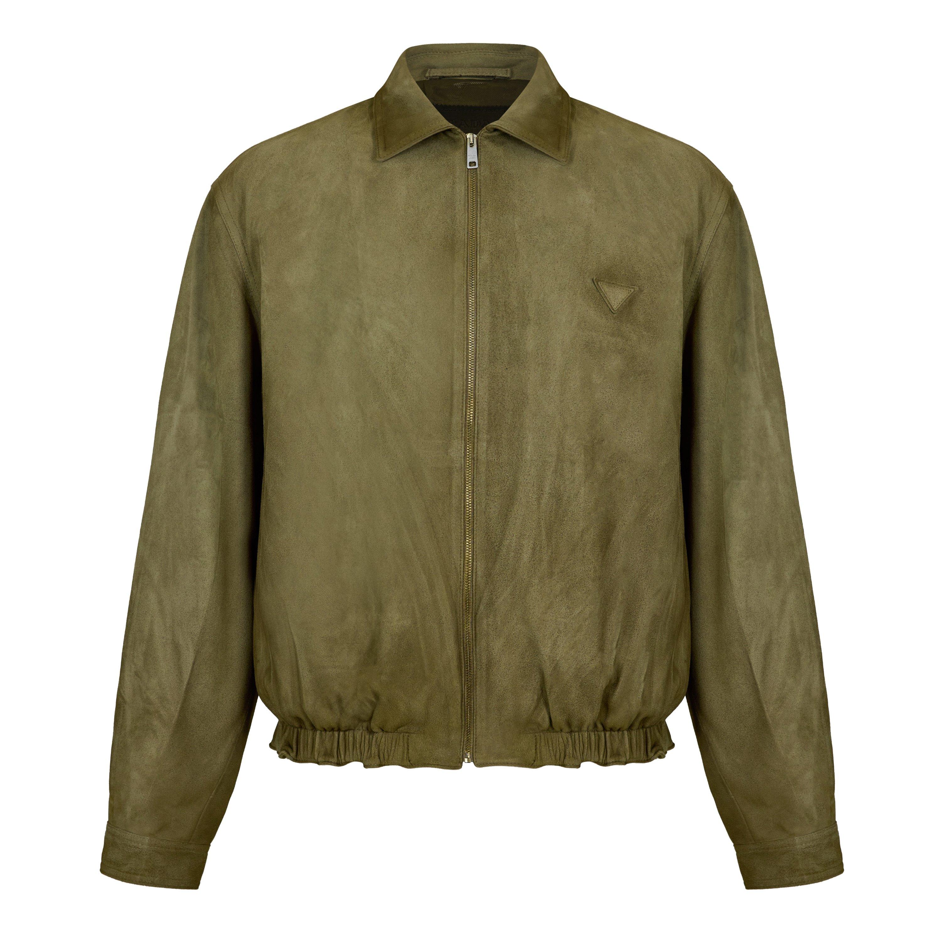 Prada Men's Suede Leather Jacket - Salvia - L