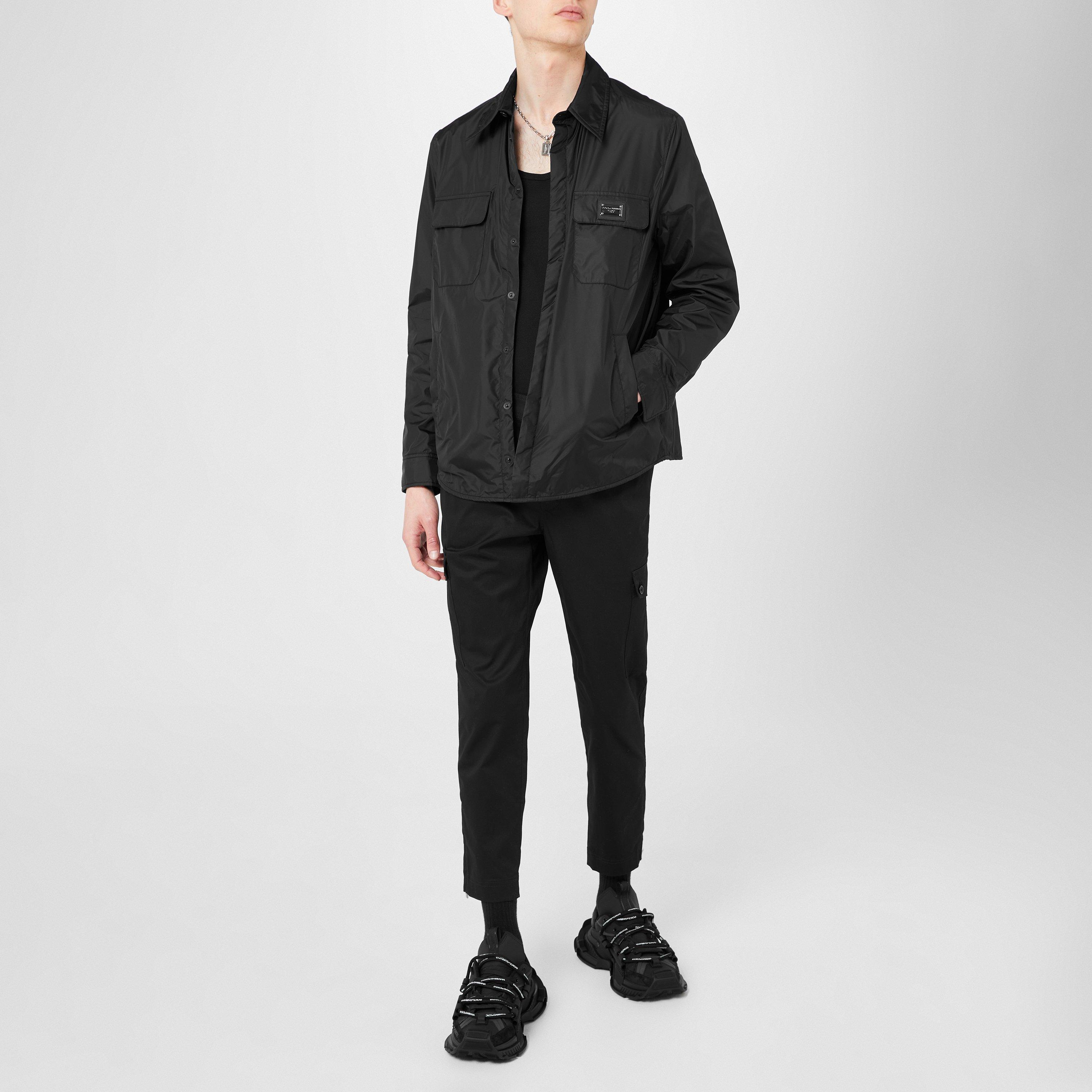 Black - Dolce and Gabbana - Men's Cotton Long Sleeve Slim Fit Overshirt - 2