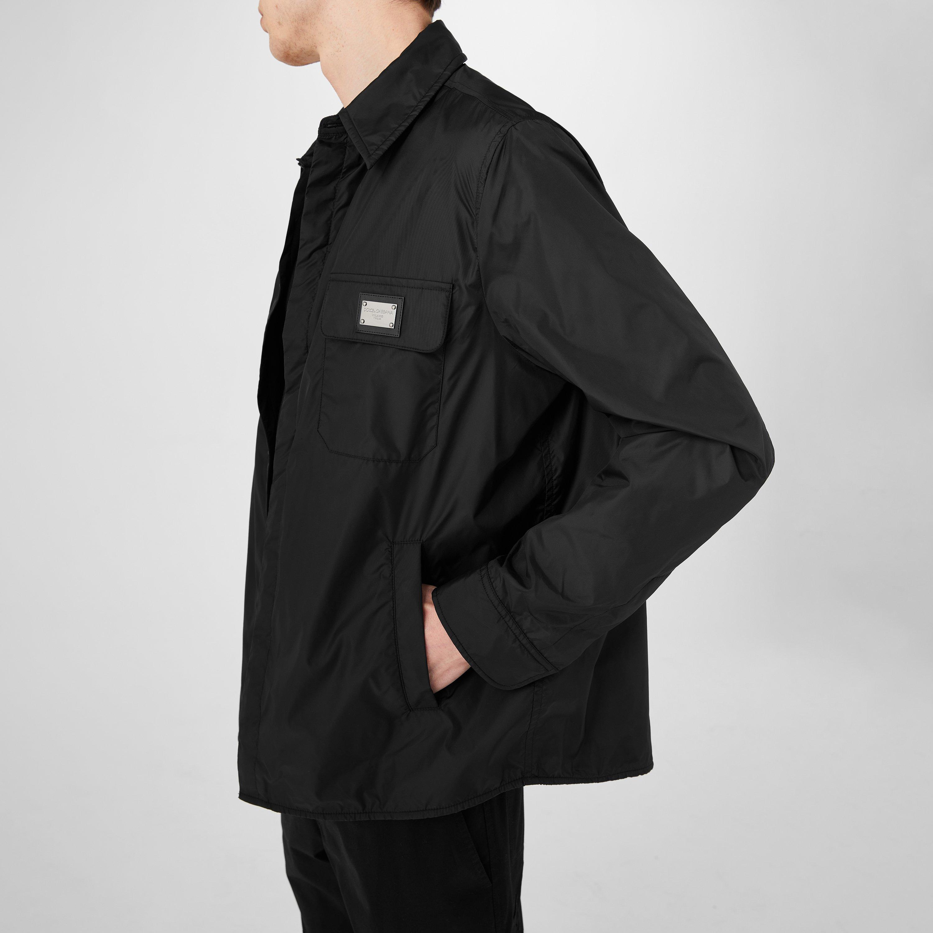 Black - Dolce and Gabbana - Men's Cotton Long Sleeve Slim Fit Overshirt - 4