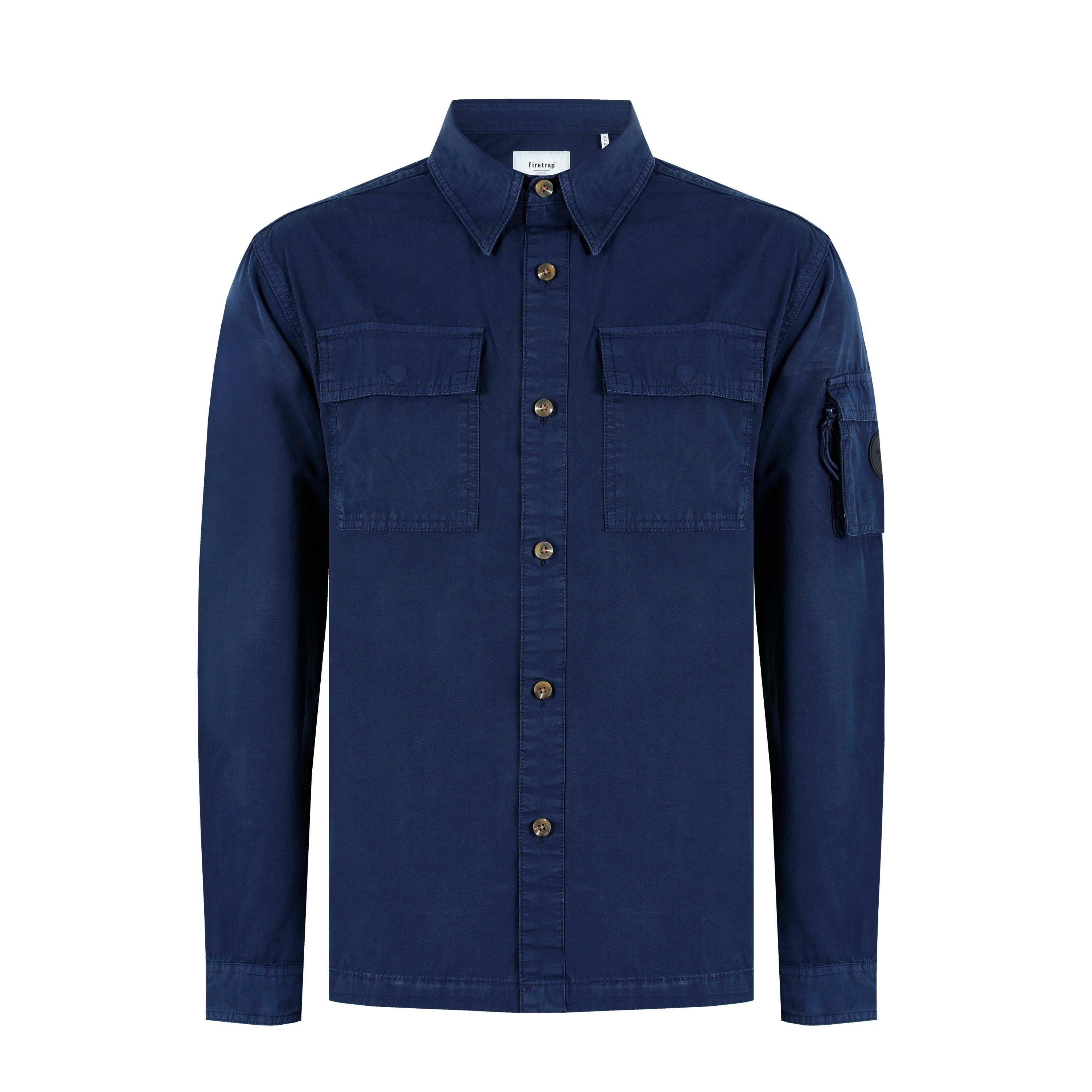 Marine - Firetrap - Men's Andor Cotton Long Sleeve Utility Overshirt - 7