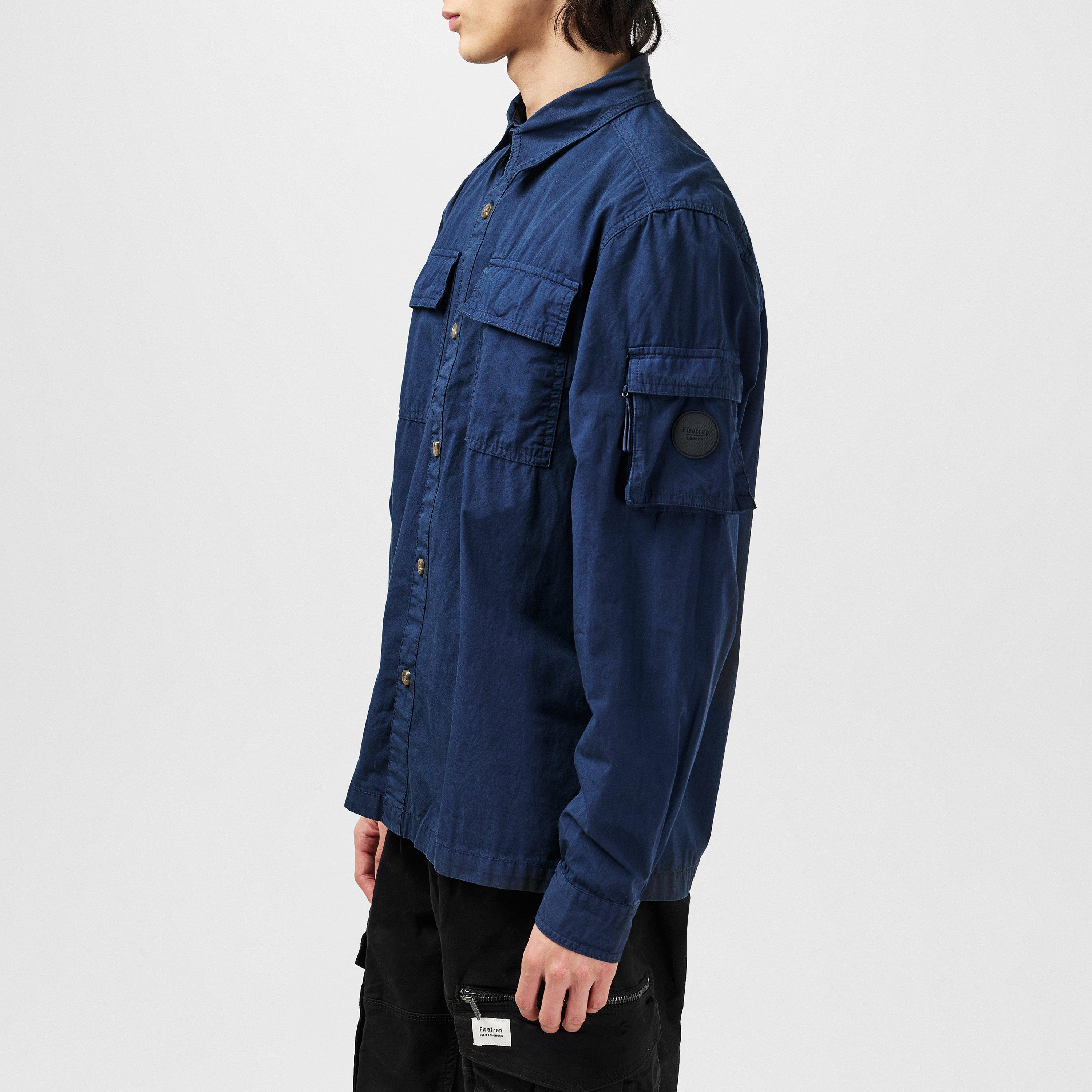 Marine - Firetrap - Men's Andor Cotton Long Sleeve Utility Overshirt - 5