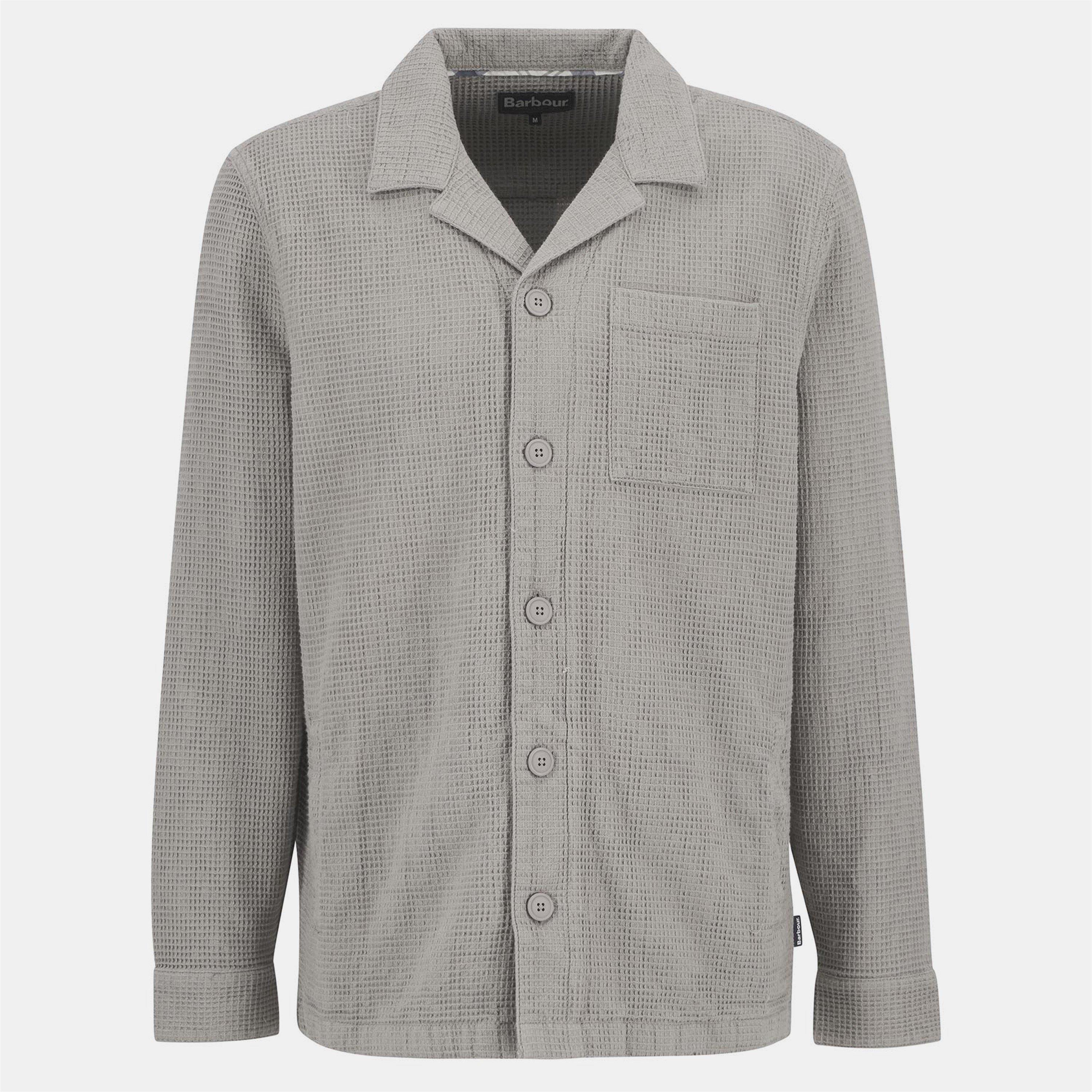 Barbour Men's B.li Waffle Overshirt - Concrete Gy35 - XL