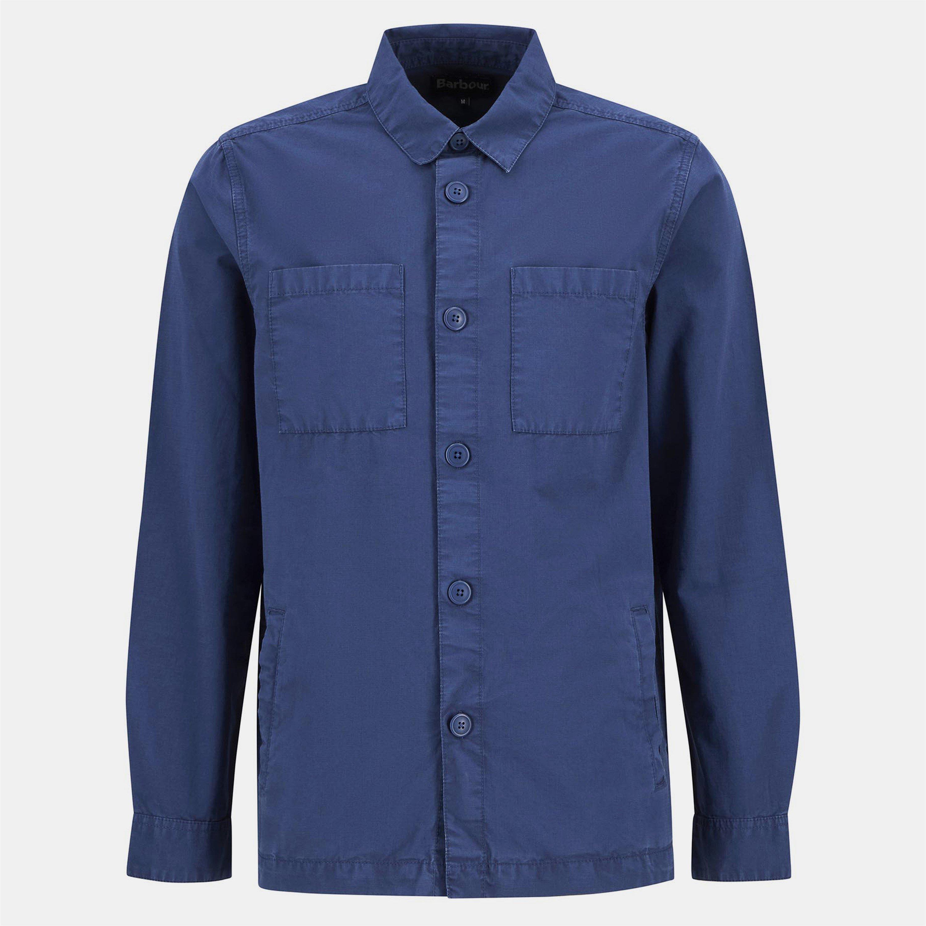 Dark Denim NY38 - Barbour - Men's Rickfell Ripstop Cotton Long Sleeve Overshirt - 1