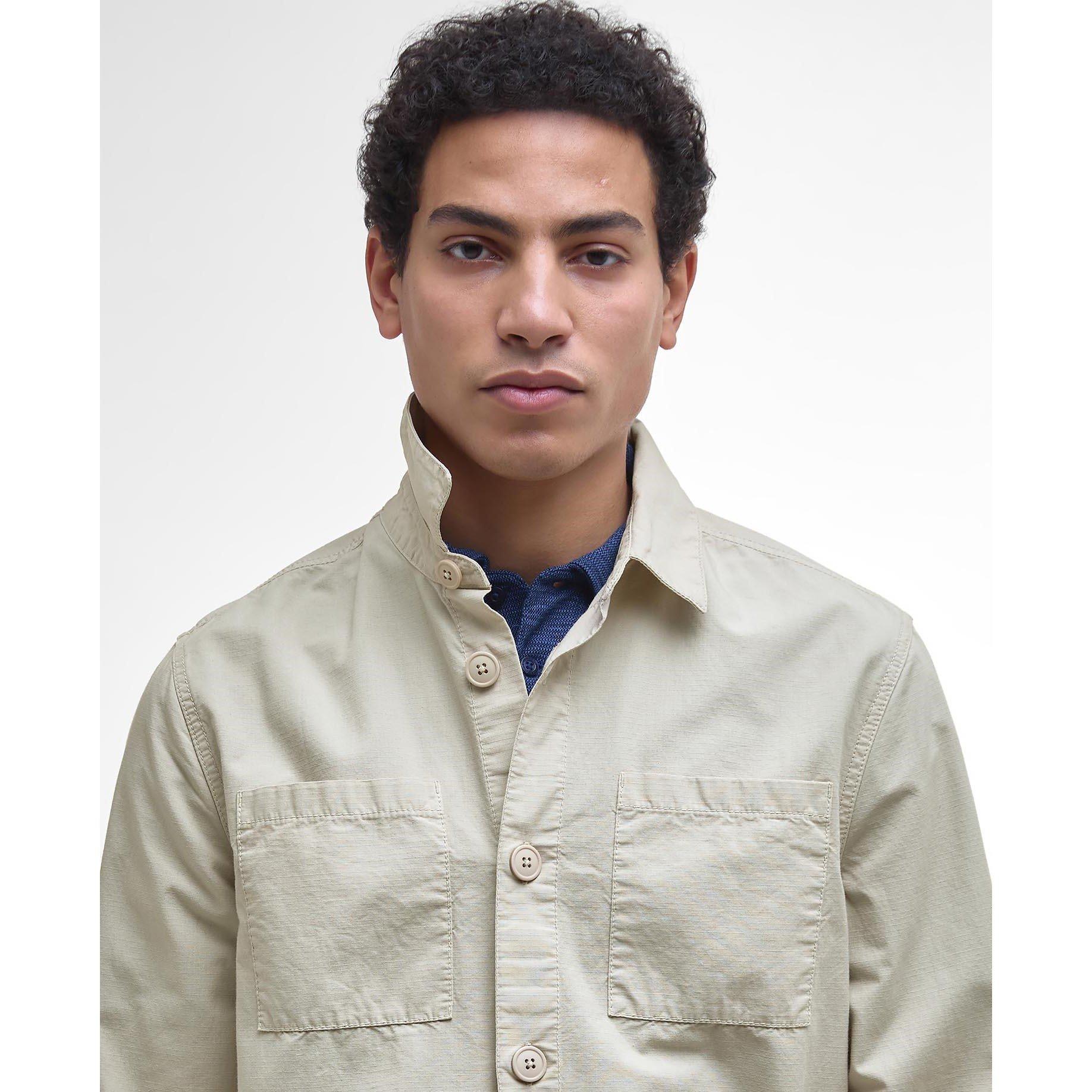 Mist - Barbour - Men's Rickfell Ripstop Cotton Long Sleeve Overshirt - 4