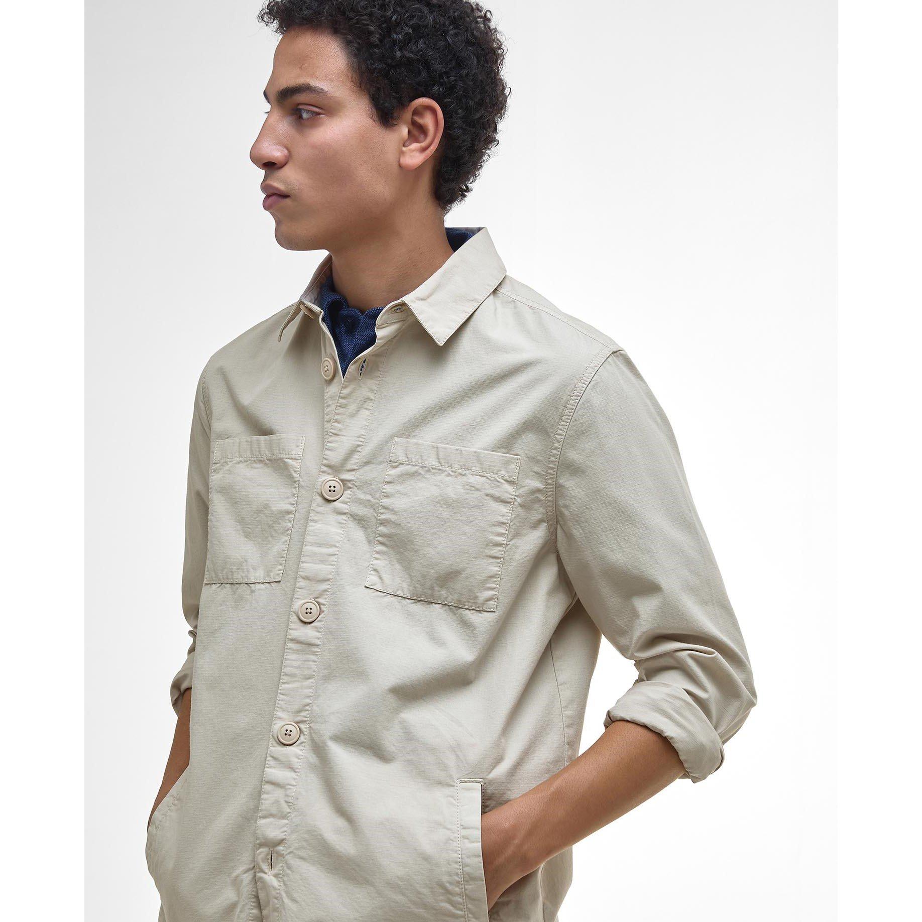 Mist - Barbour - Men's Rickfell Ripstop Cotton Long Sleeve Overshirt - 5