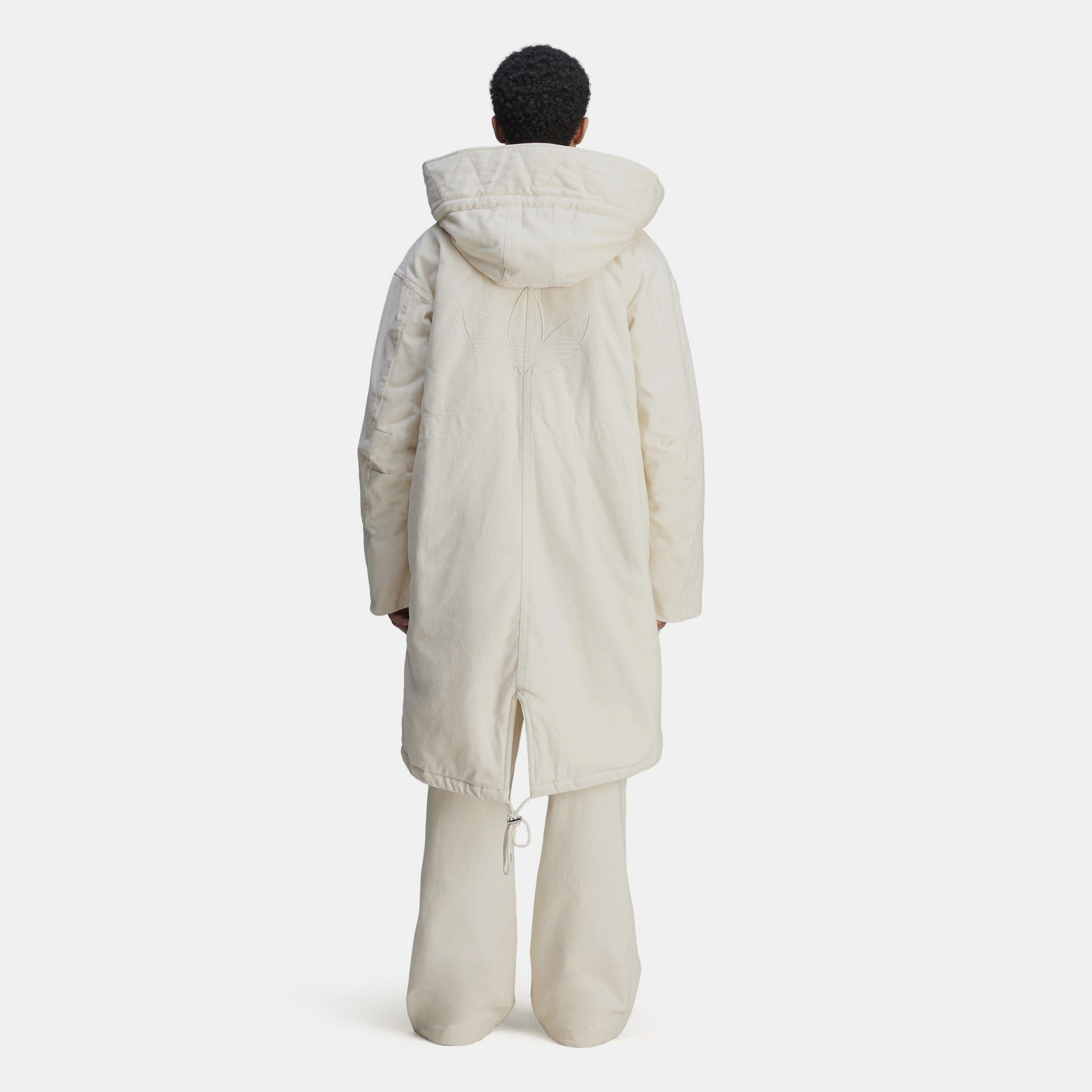 Wonder White - adidas Originals - Men's Coach Cotton Hooded Long Sleeve Full Zip Short Puffer Jacket - 2