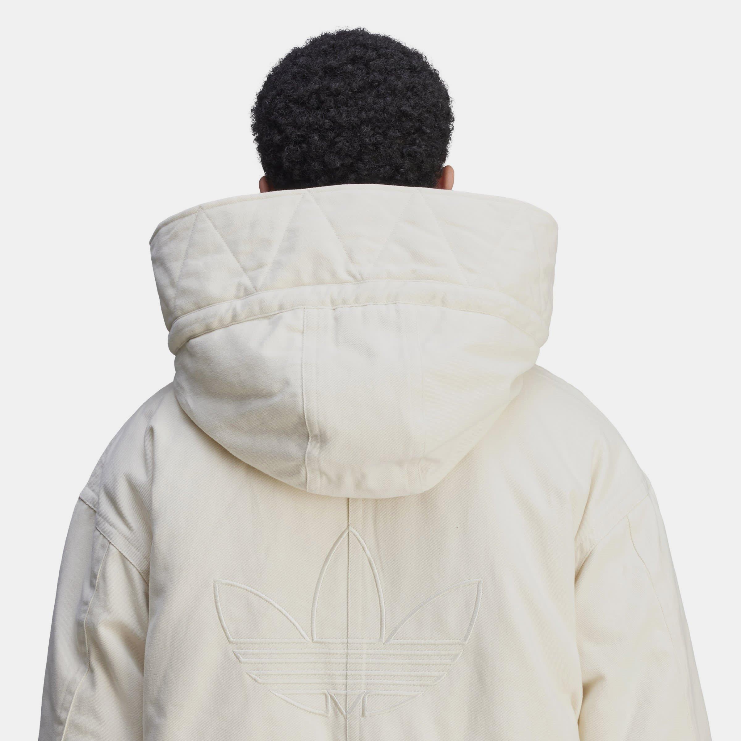 Wonder White - adidas Originals - Men's Coach Cotton Hooded Long Sleeve Full Zip Short Puffer Jacket - 7