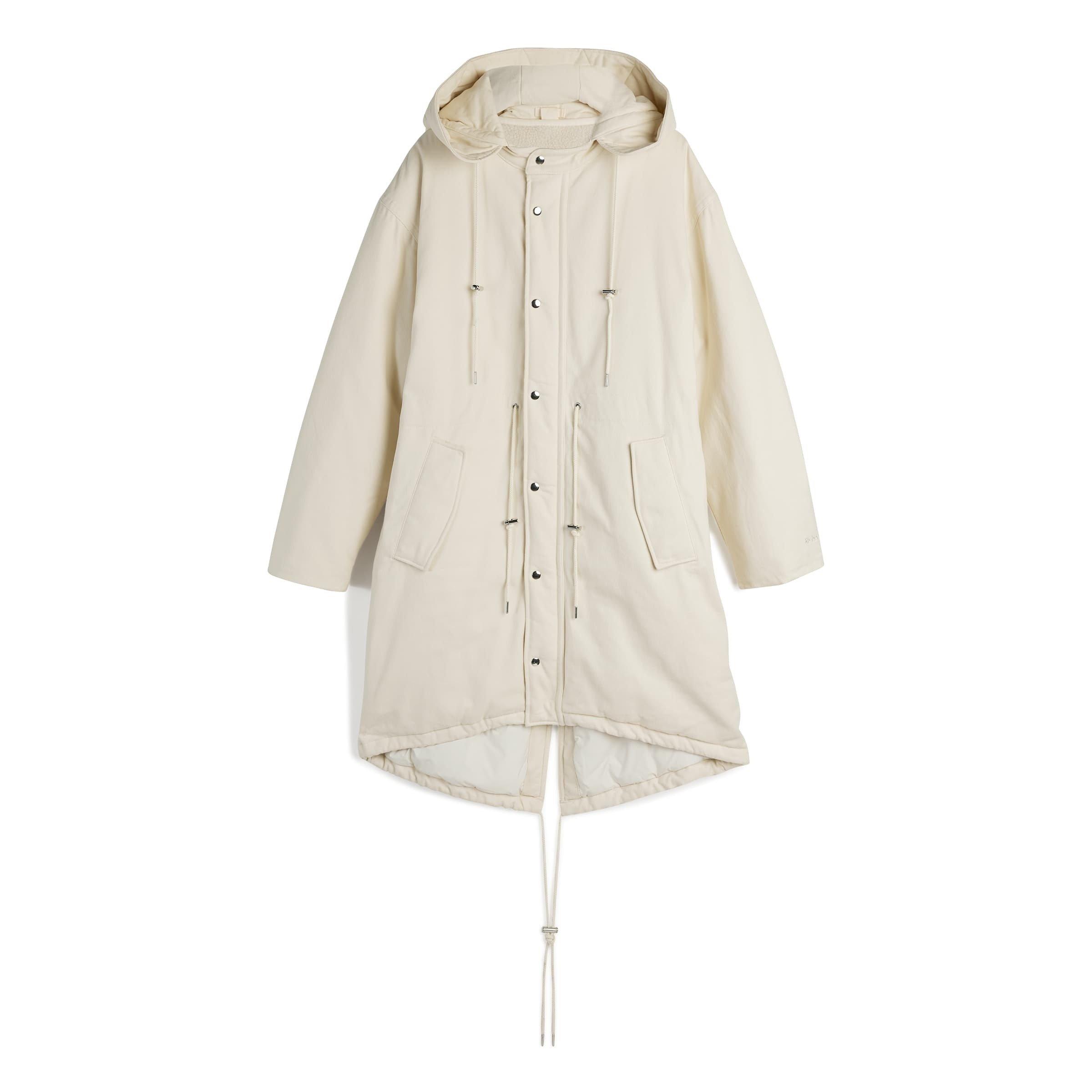 Wonder White - adidas Originals - Men's Coach Cotton Hooded Long Sleeve Full Zip Short Puffer Jacket - 8