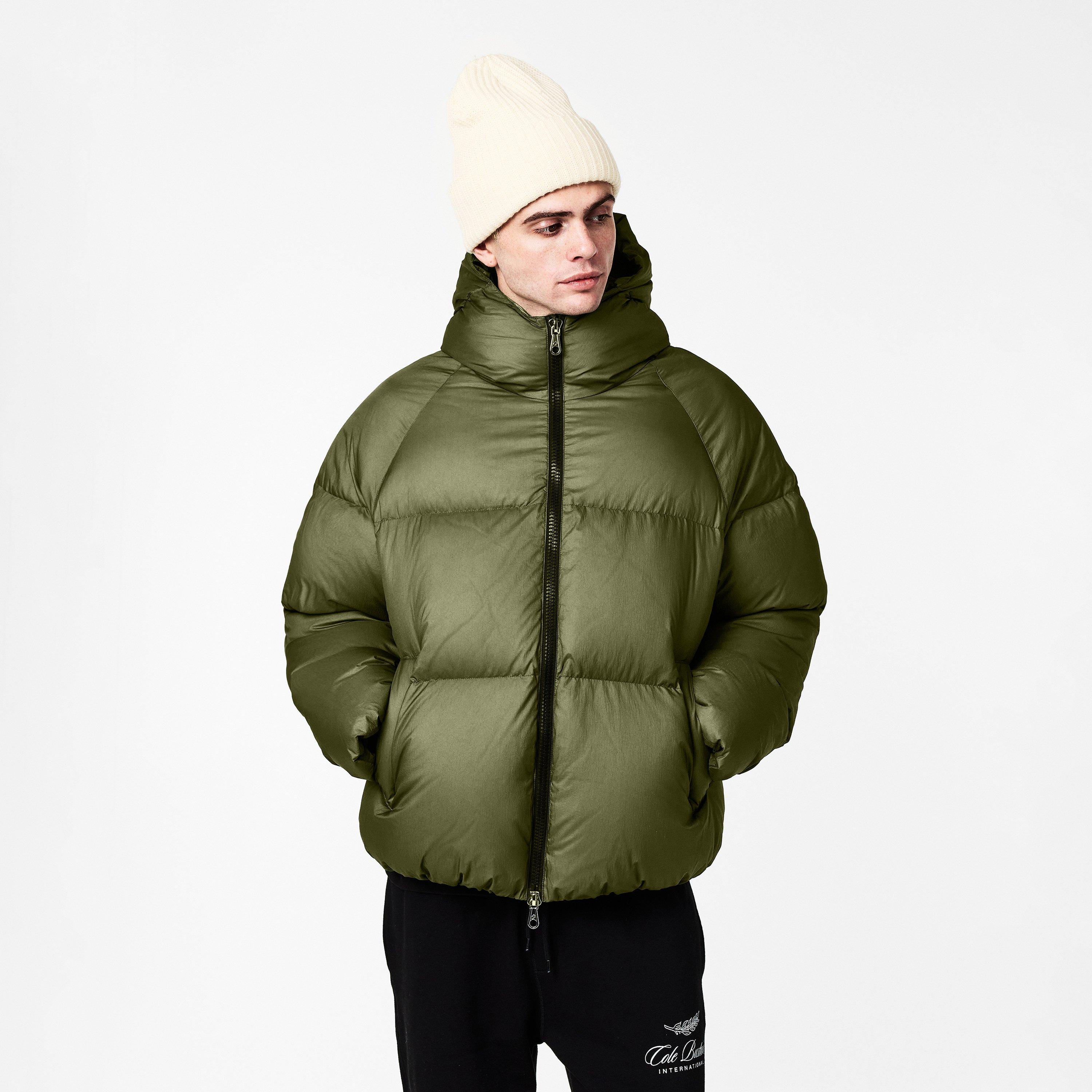 Khaki - Cole Buxton - Men's Short Puffer Jacket - 3