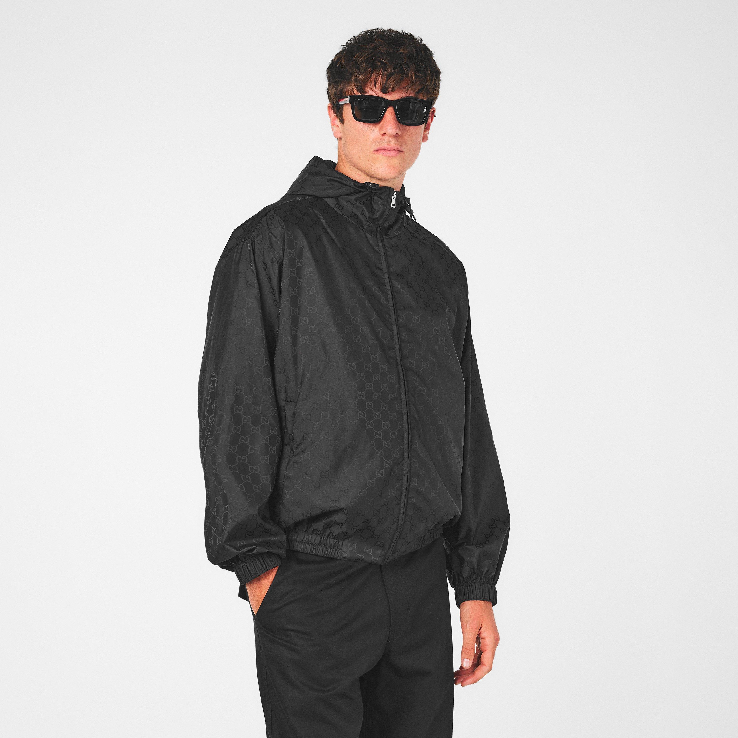 Black - Gucci - Men's  Lightweight Contemporary Fit Windbreaker - 3