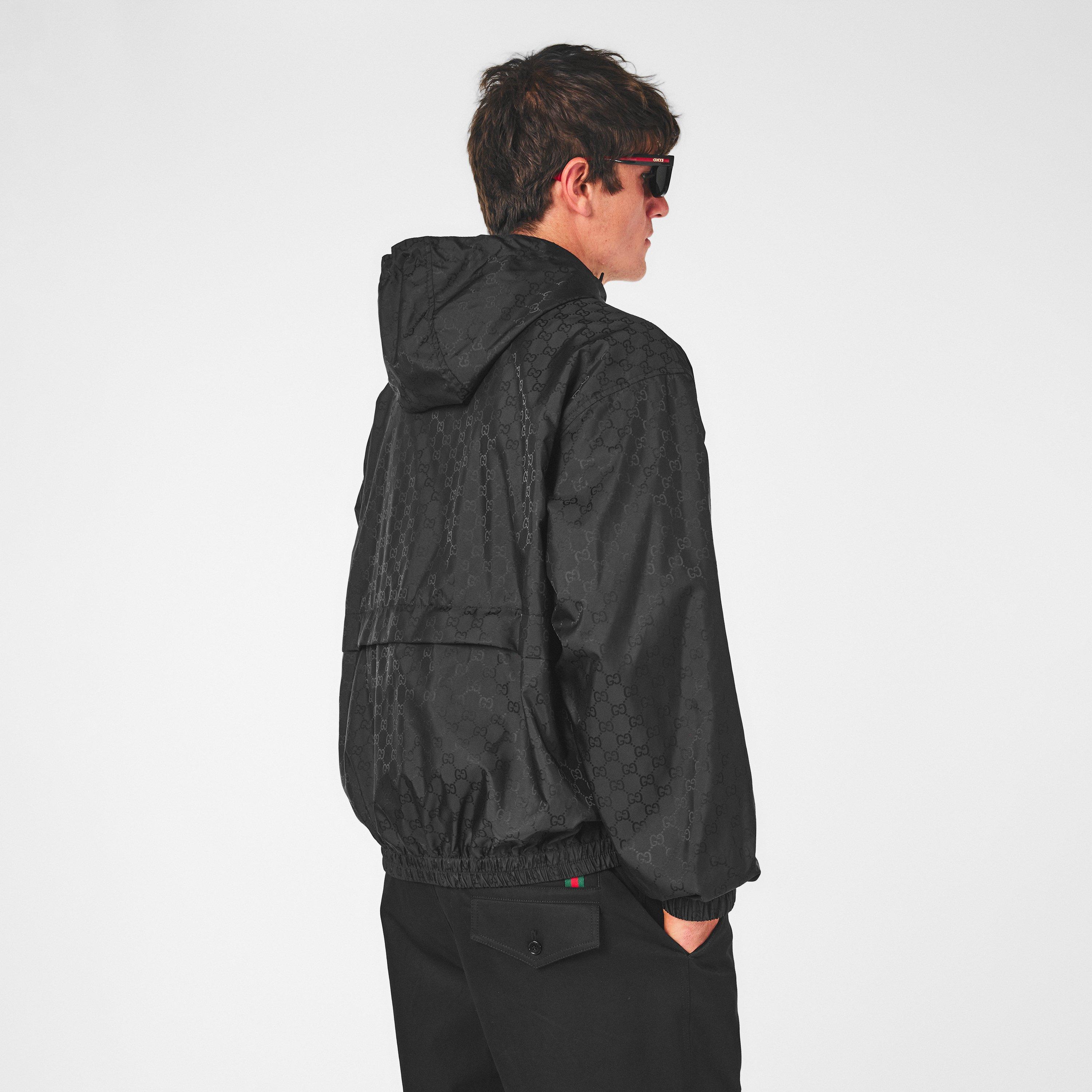 Black - Gucci - Men's  Lightweight Contemporary Fit Windbreaker - 4