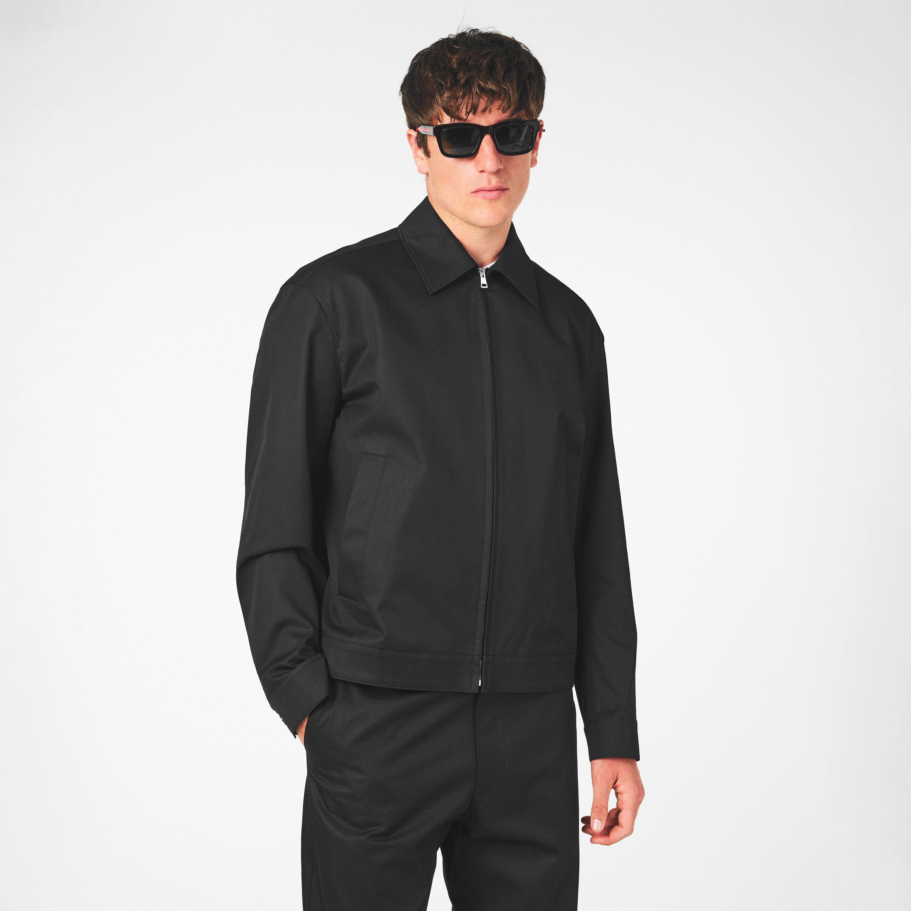 Black - Gucci - Men's Cotton Twill Long Sleeve Harrington Jacket - 3