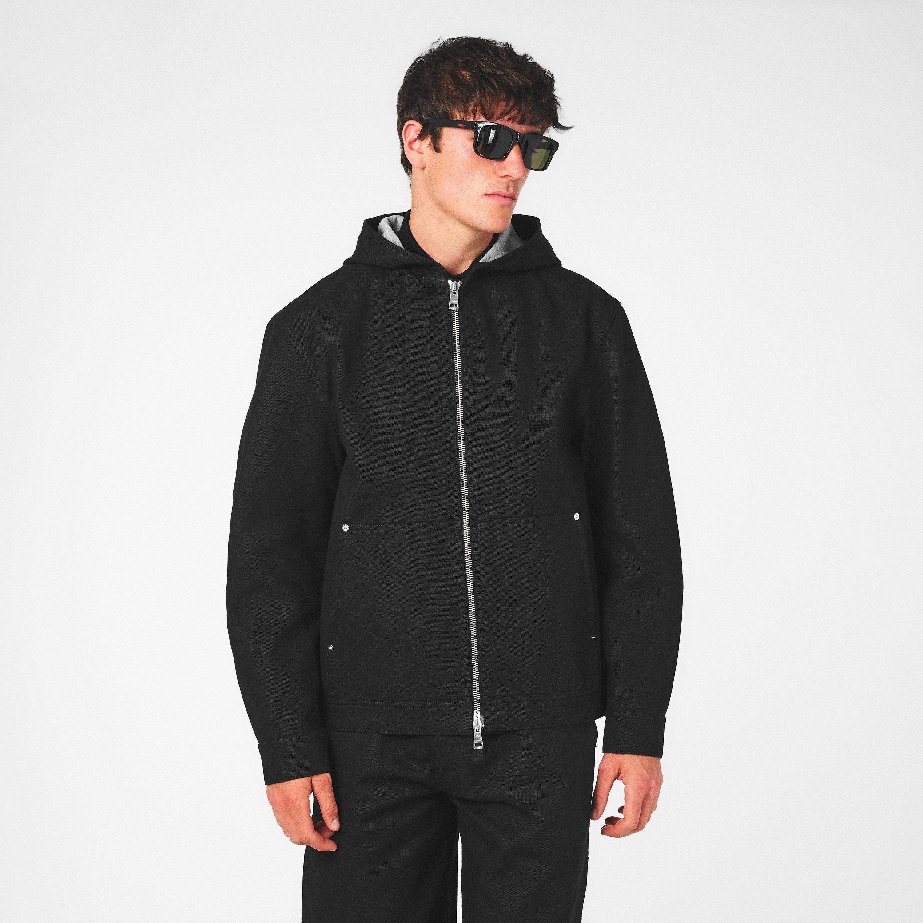 Black - Gucci - Men's Italian Crafted Structured Fit Denim Jacket - 3