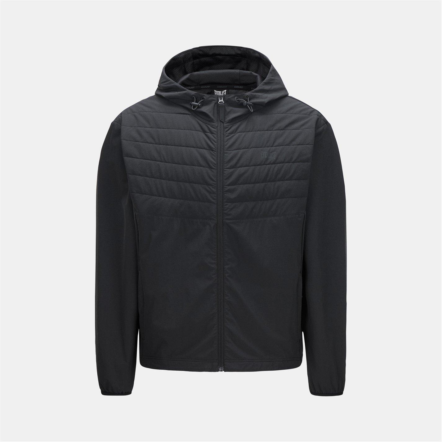 Black/Carbon - Everlast - Mens Hybrid Padded Long Sleeve Tracksuit Top - 1